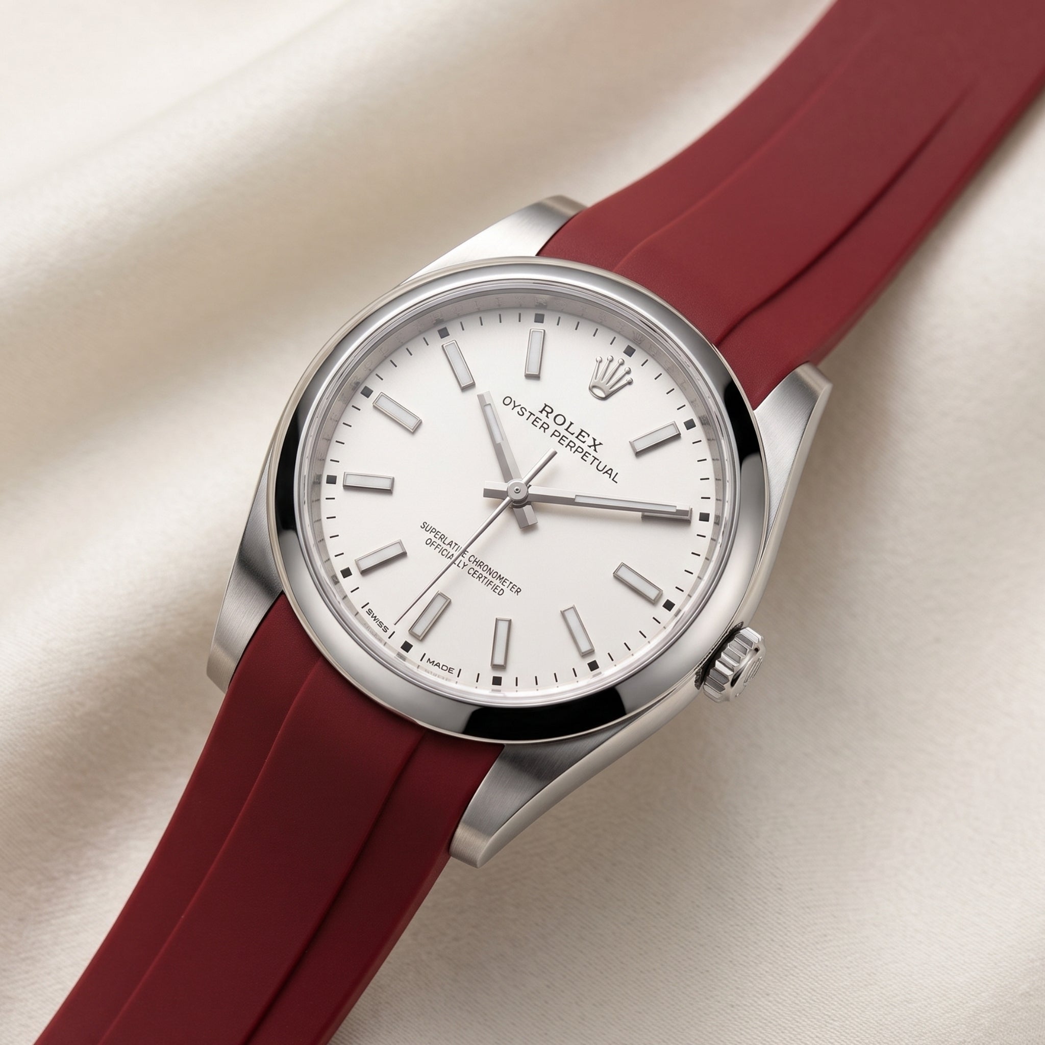 Kautschukarmband für Rolex Oyster Perpetual 39mm – Bordeaux - Helvetus