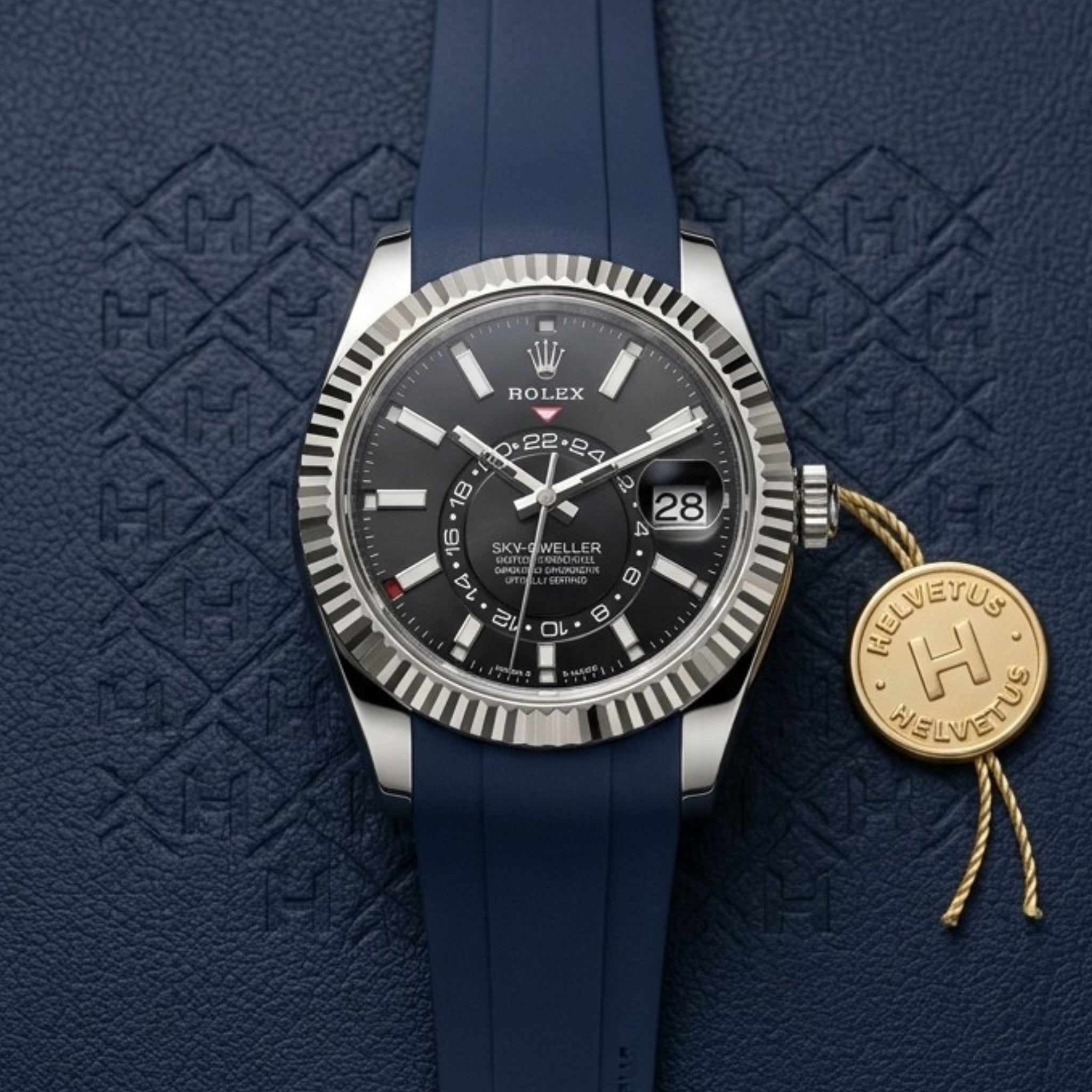 Kautschukarmband für Rolex Sky-Dweller – Dunkel Blau - Helvetus
