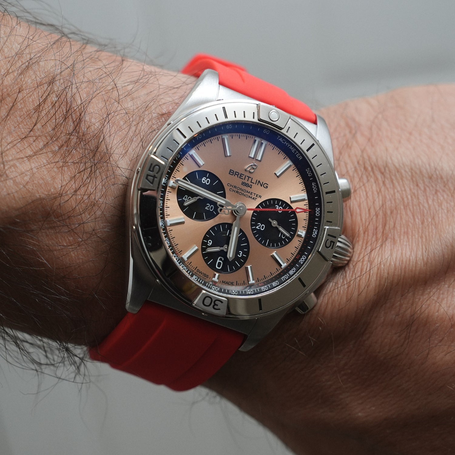 Kautschukarmband – Für alle Breitling Chronomat Modelle – Rot - Helvetus DE