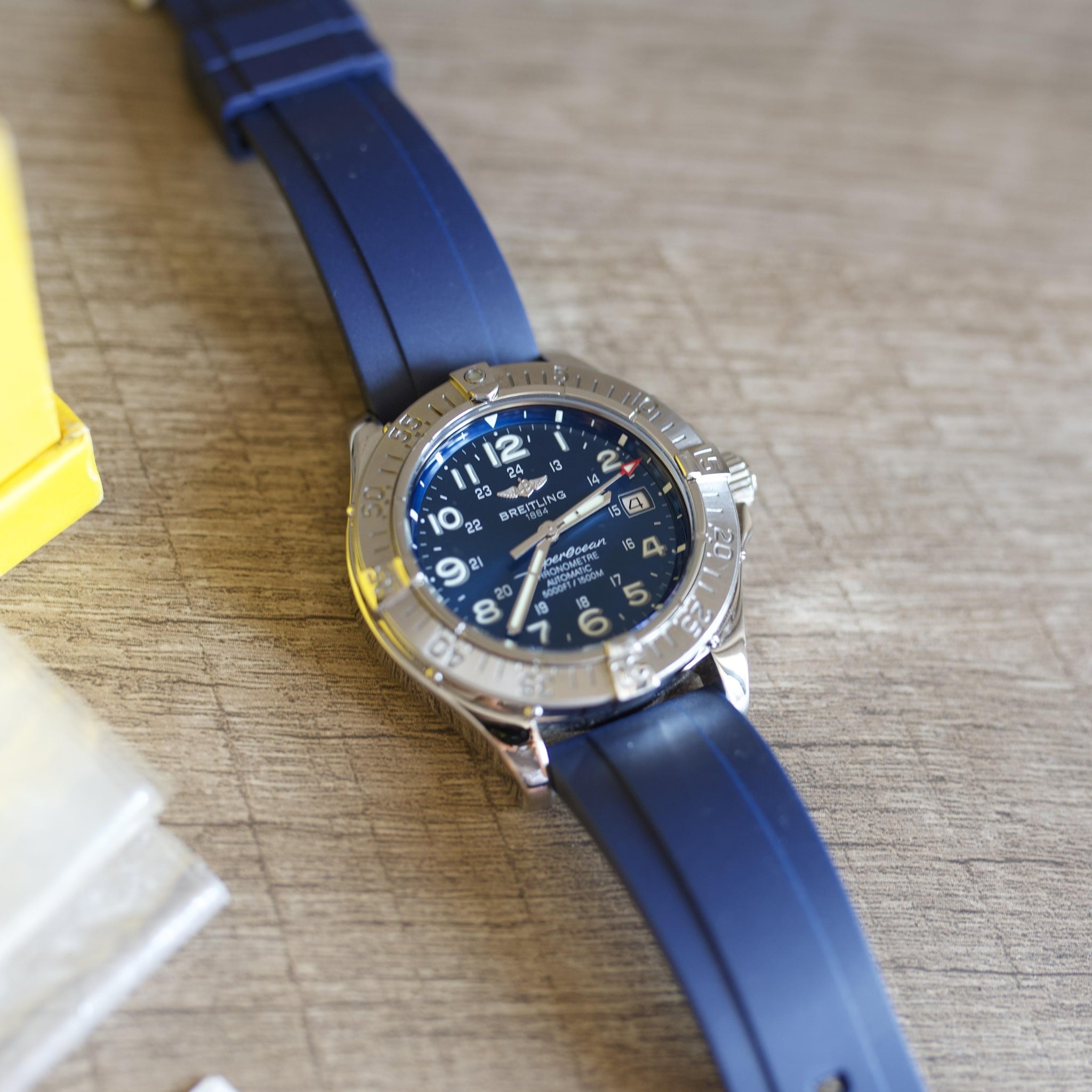 Kautschukarmband – Für alle Breitling Superocean Modelle – Dunkel Blau - Helvetus DE
