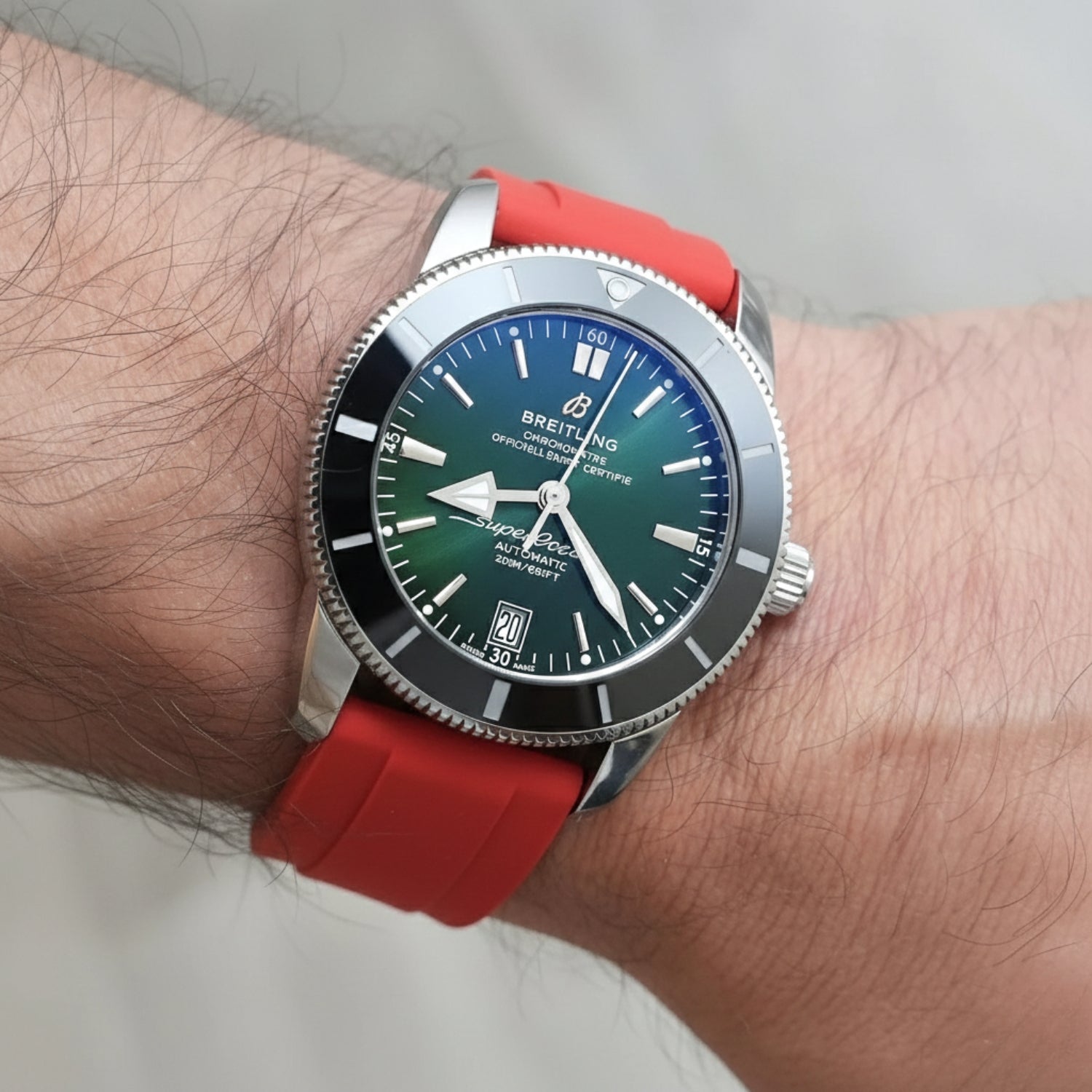 Kautschukarmband – Für alle Breitling Superocean Modelle – Rot - Helvetus DE