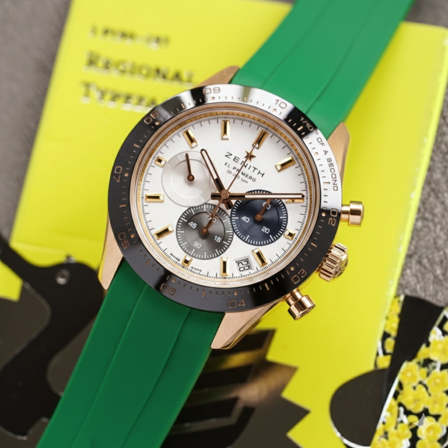 Kautschukarmband für alle Zenith Chronomaster Modelle – Grün - Helvetus DE