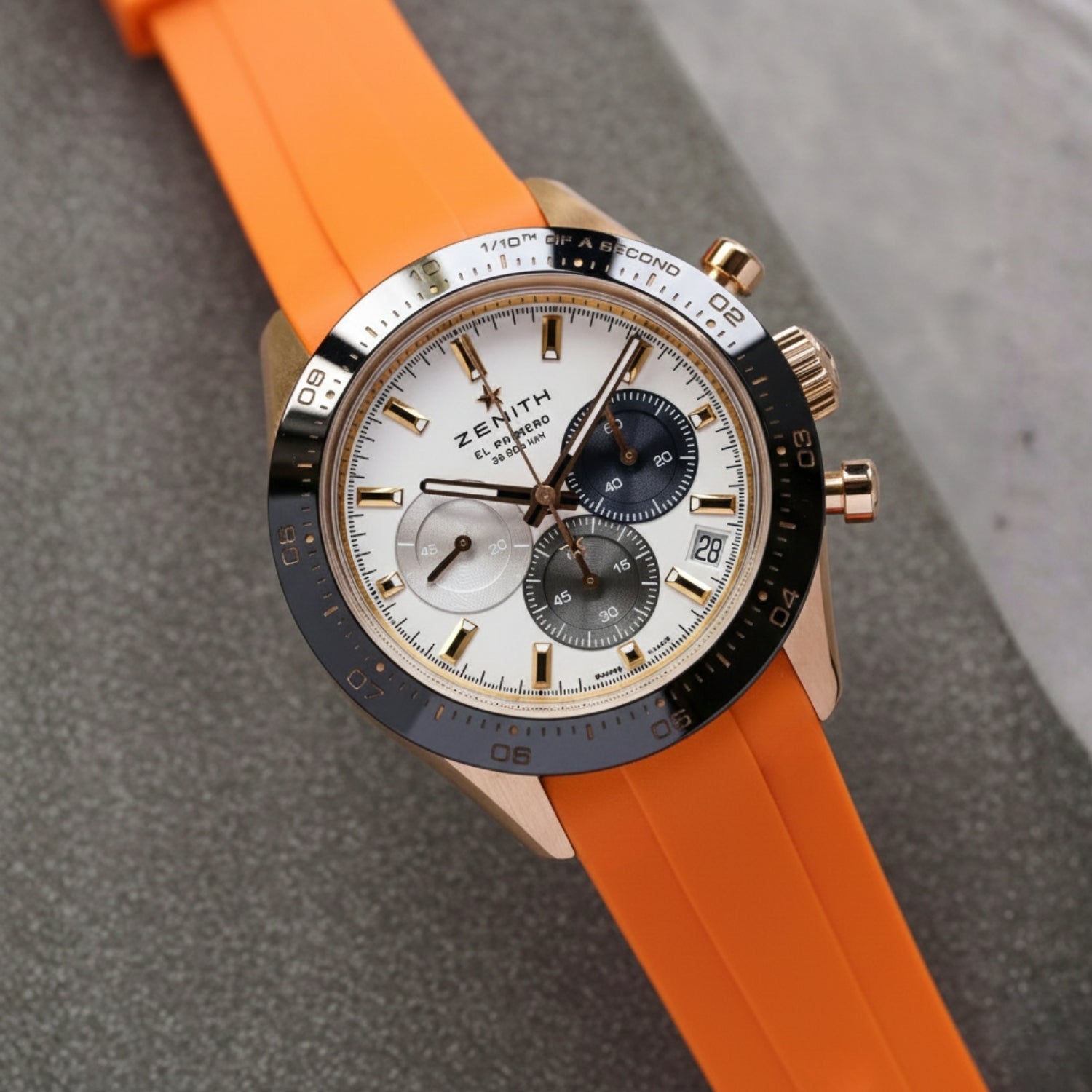 Kautschukarmband für alle Zenith Chronomaster Modelle – Orange - Helvetus DE
