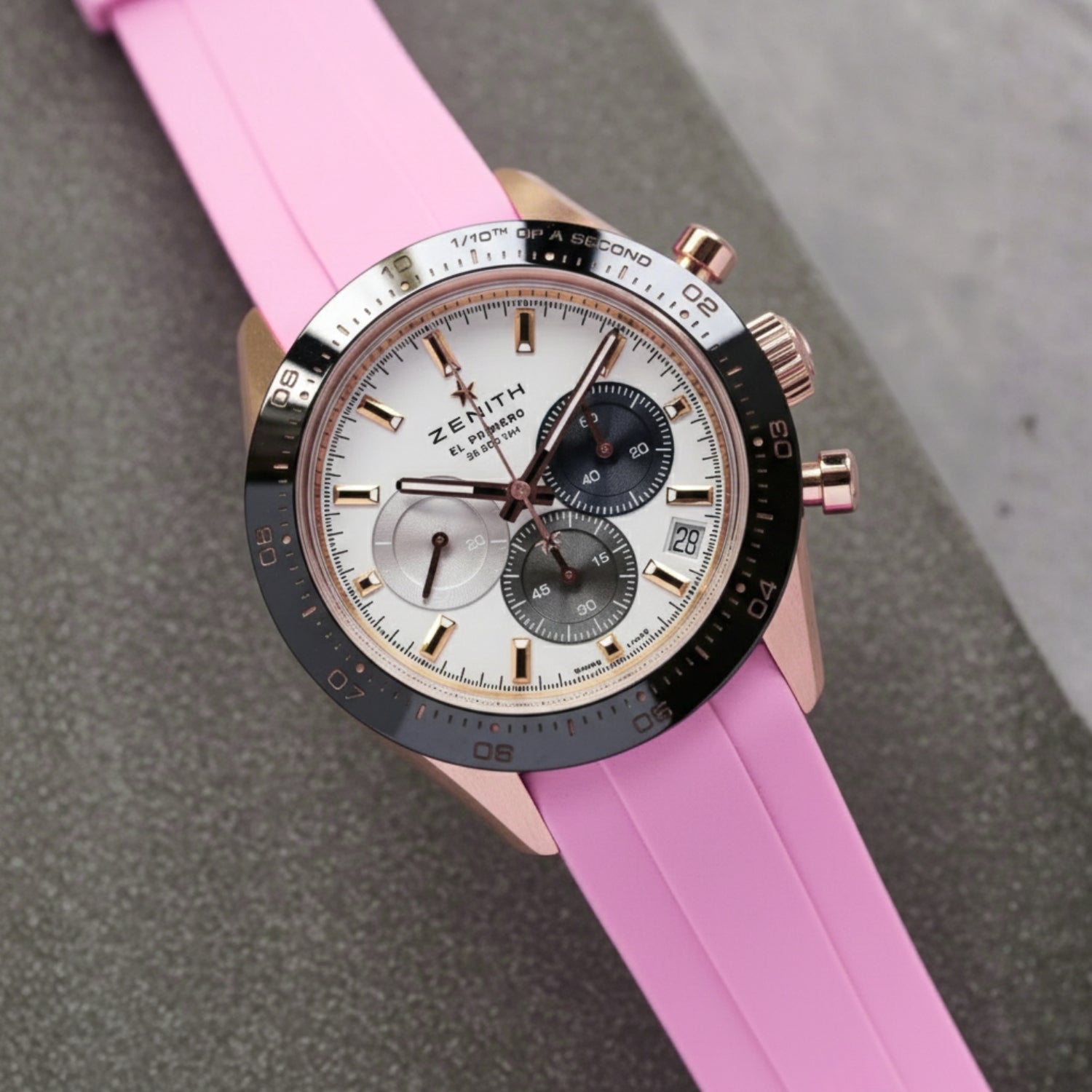 Kautschukarmband für alle Zenith Chronomaster Modelle – Pink - Helvetus DE