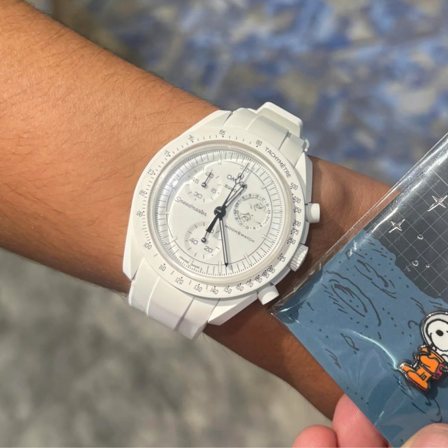 Kautschukarmband – Für Mission to the Moonphase – Snoopy | Omega X Swatch | MoonSwatch – Weiß - Helvetus DE