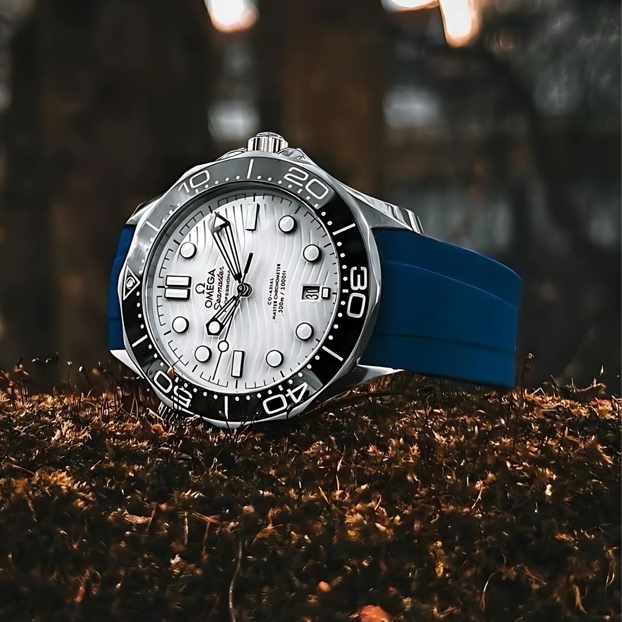 Kautschukarmband – Für Omega Seamaster 300 – dunkel Blau - Helvetus DE