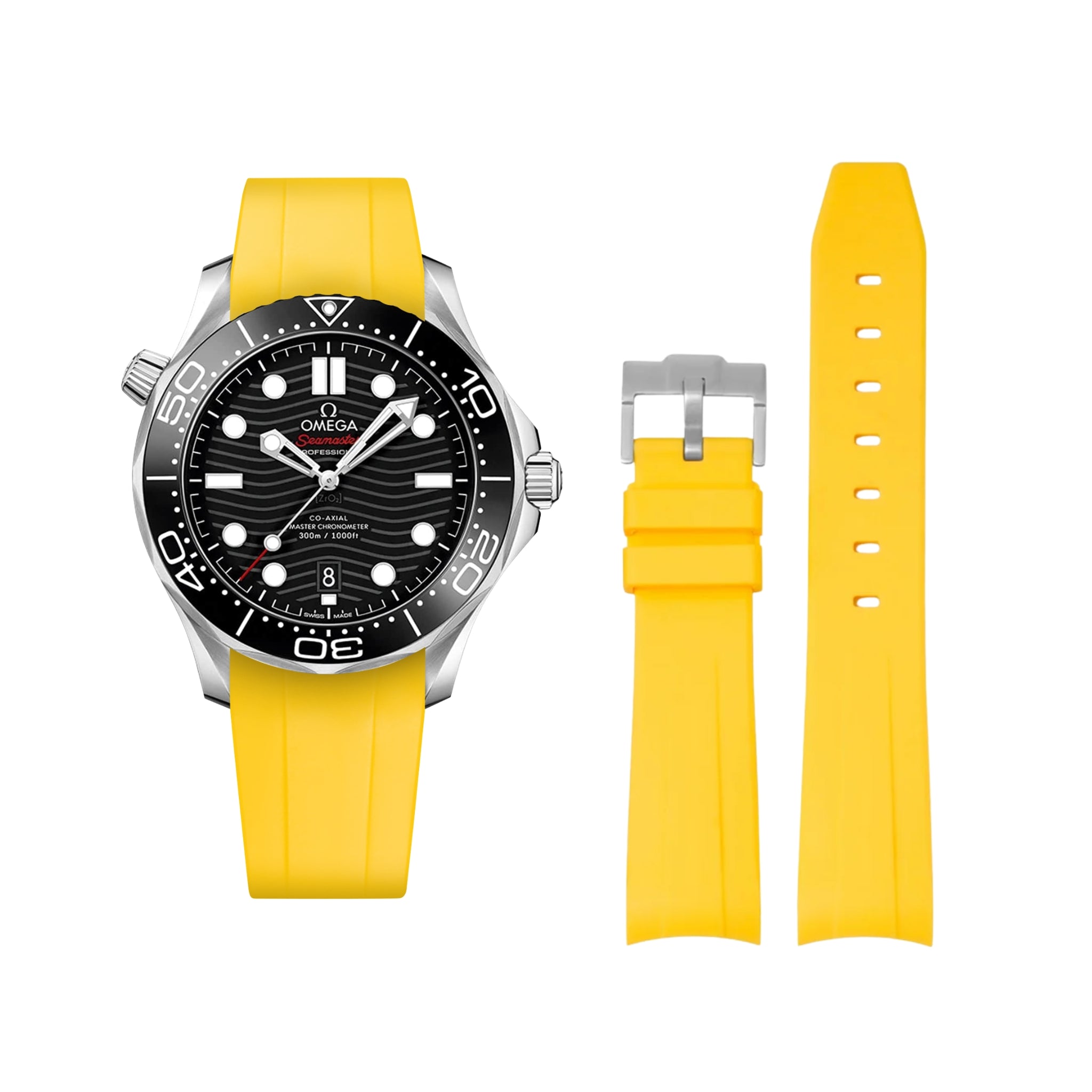 Kautschukarmband – Für Omega Seamaster 300 – Gelb - Helvetus DE