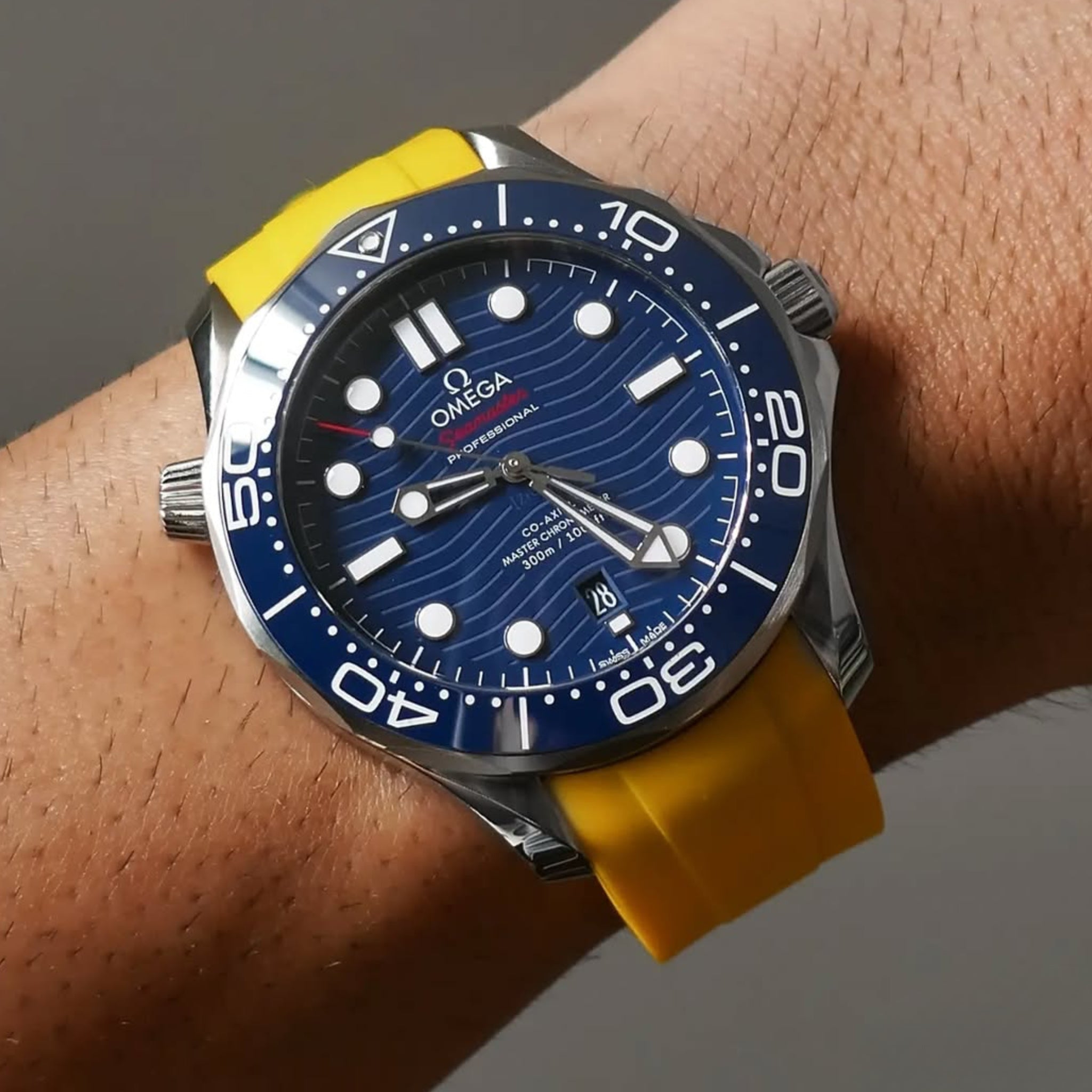 Kautschukarmband – Für Omega Seamaster 300 – Gelb - Helvetus DE