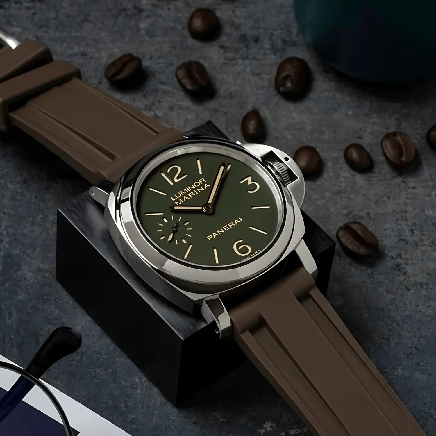 Kautschukarmband – Für Panerai – Braun - Helvetus DE