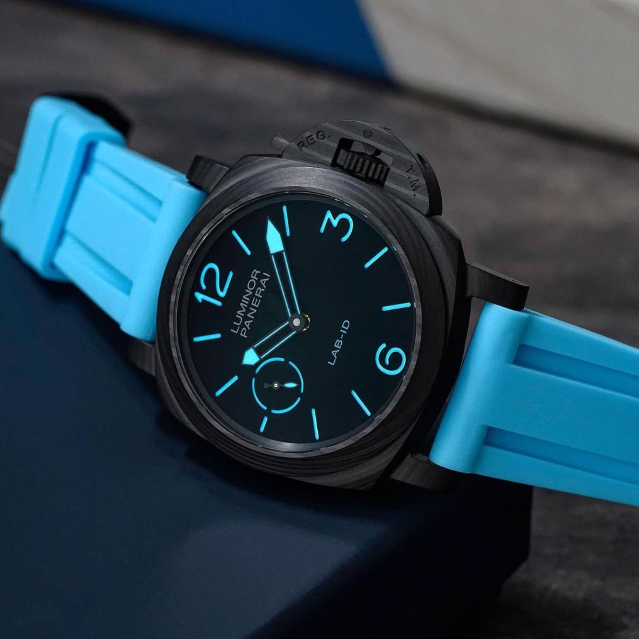 Kautschukarmband – Für Panerai – Hell Blau - Helvetus DE