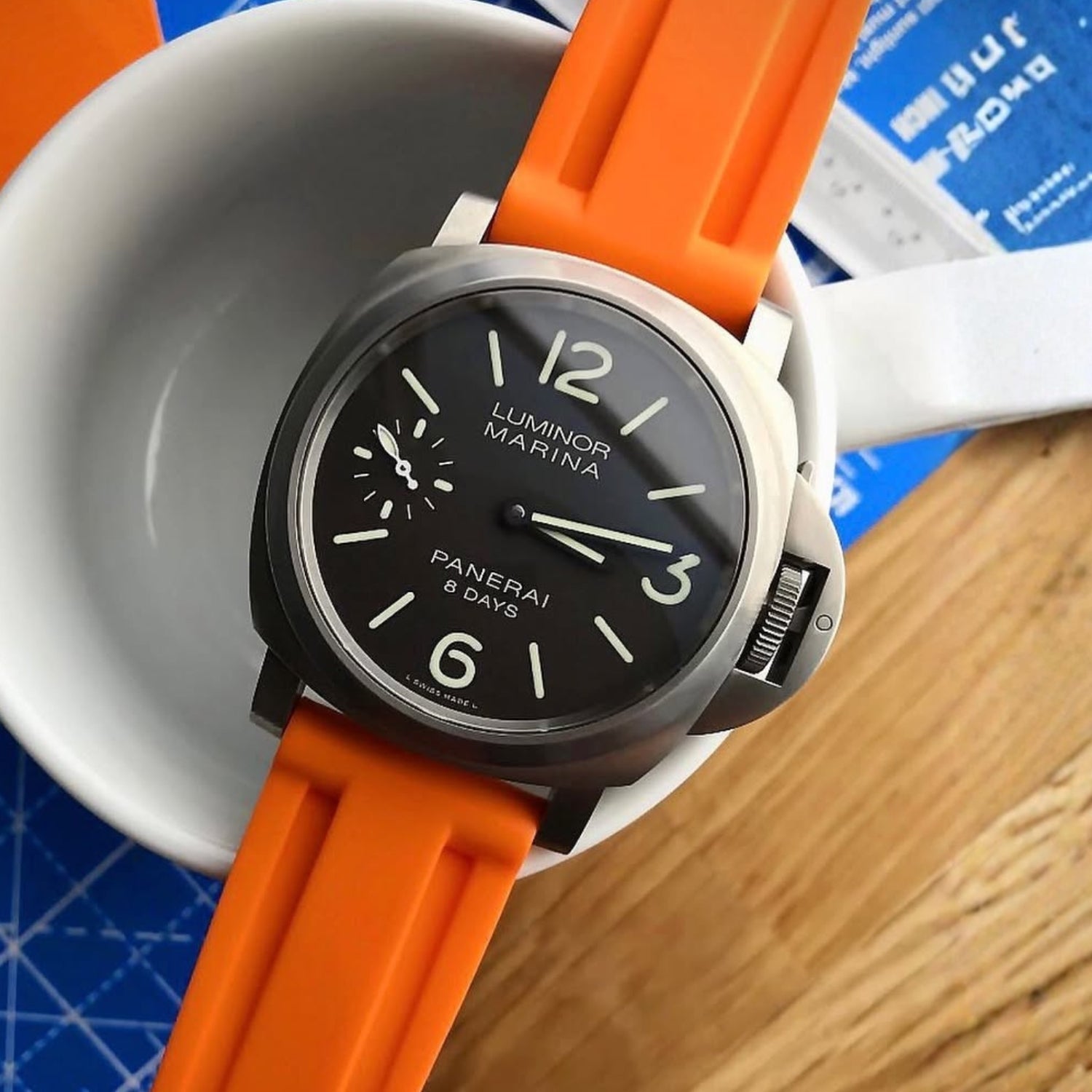 Kautschukarmband – Für Panerai – Orange - Helvetus DE