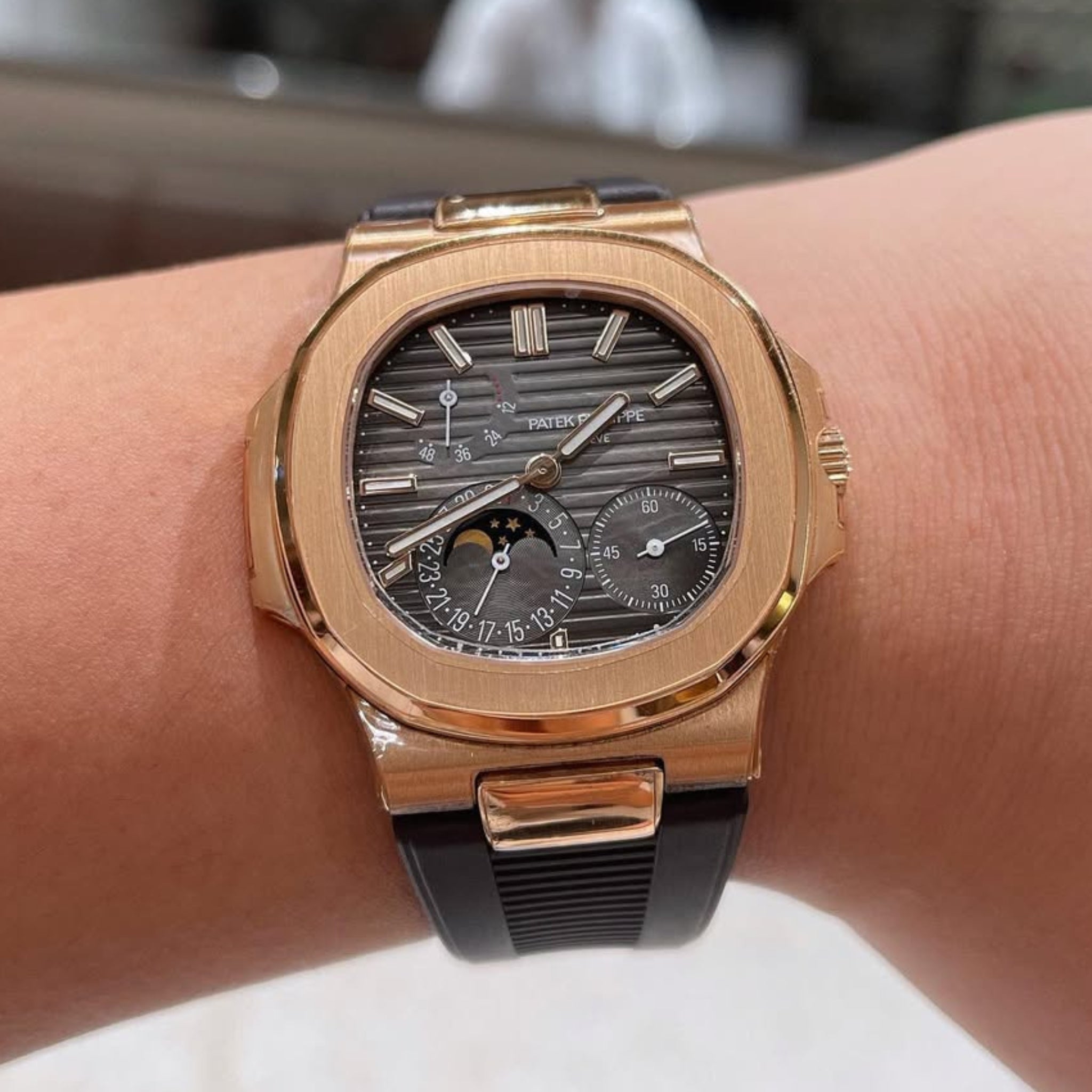 Kautschukarmband – Für Patek Philippe Nautilus – Schwarz - Helvetus DE