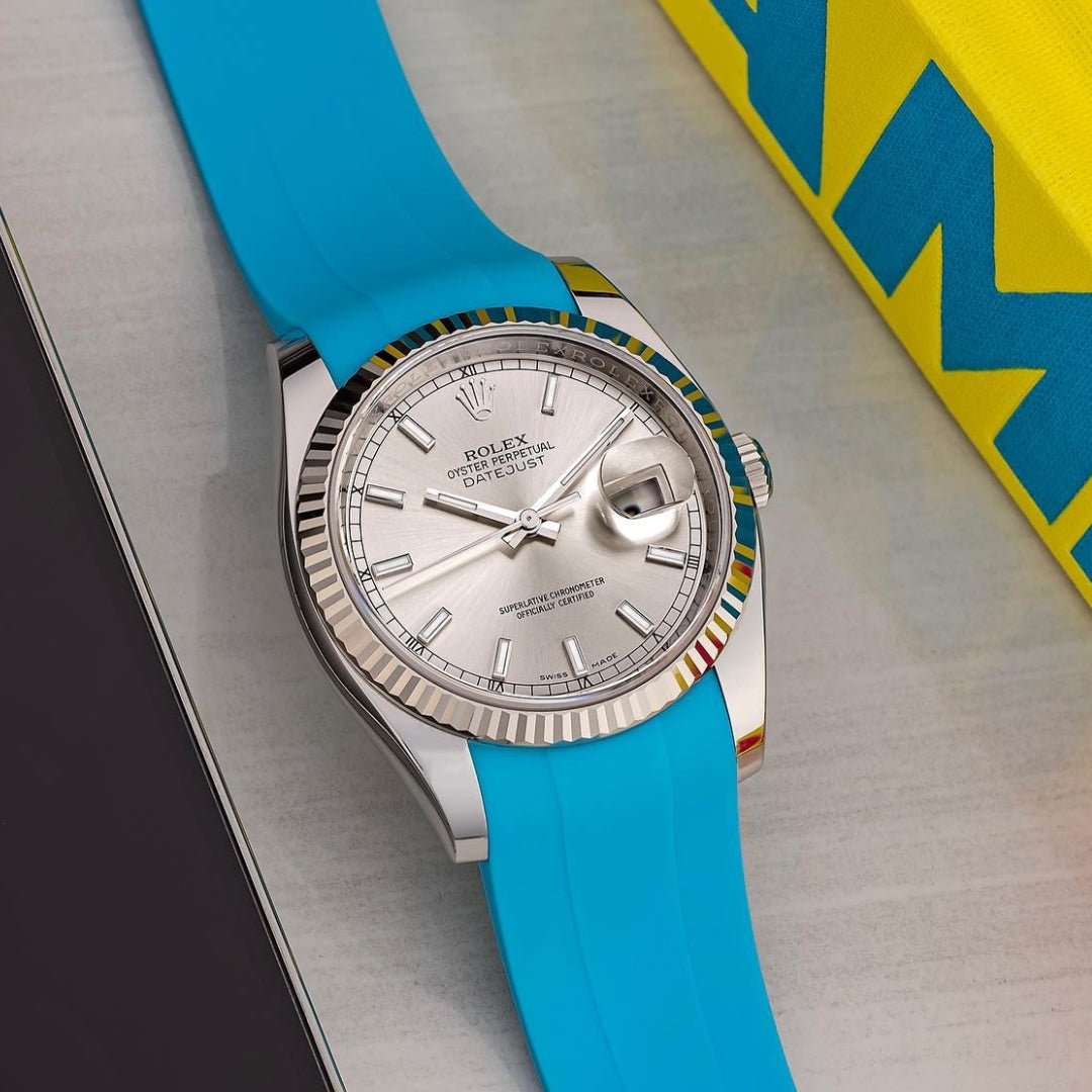 Kautschukarmband für Rolex Datejust 36 – Hell Blau - Helvetus DE