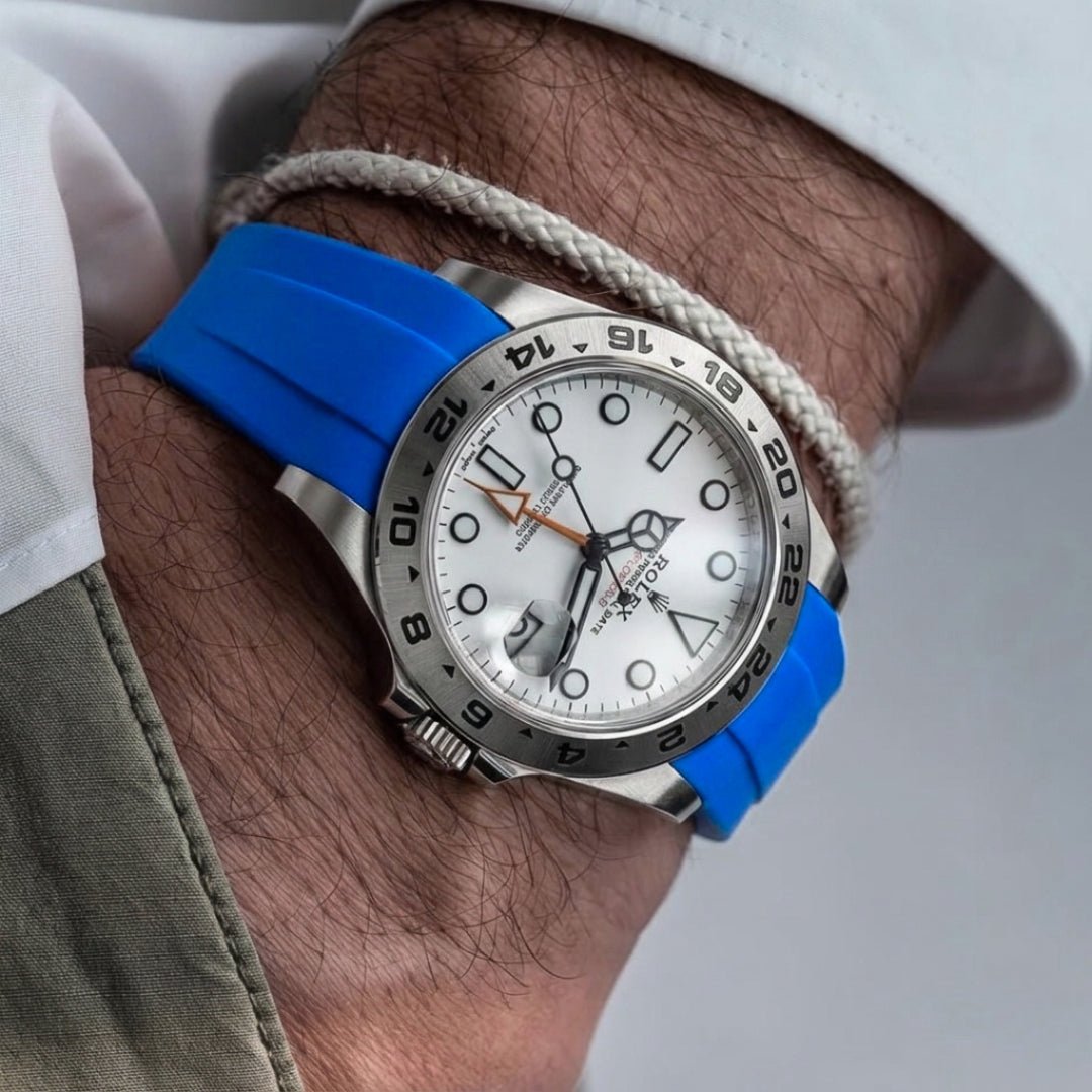 Kautschukarmband für Rolex Explorer II – Blau - Helvetus DE