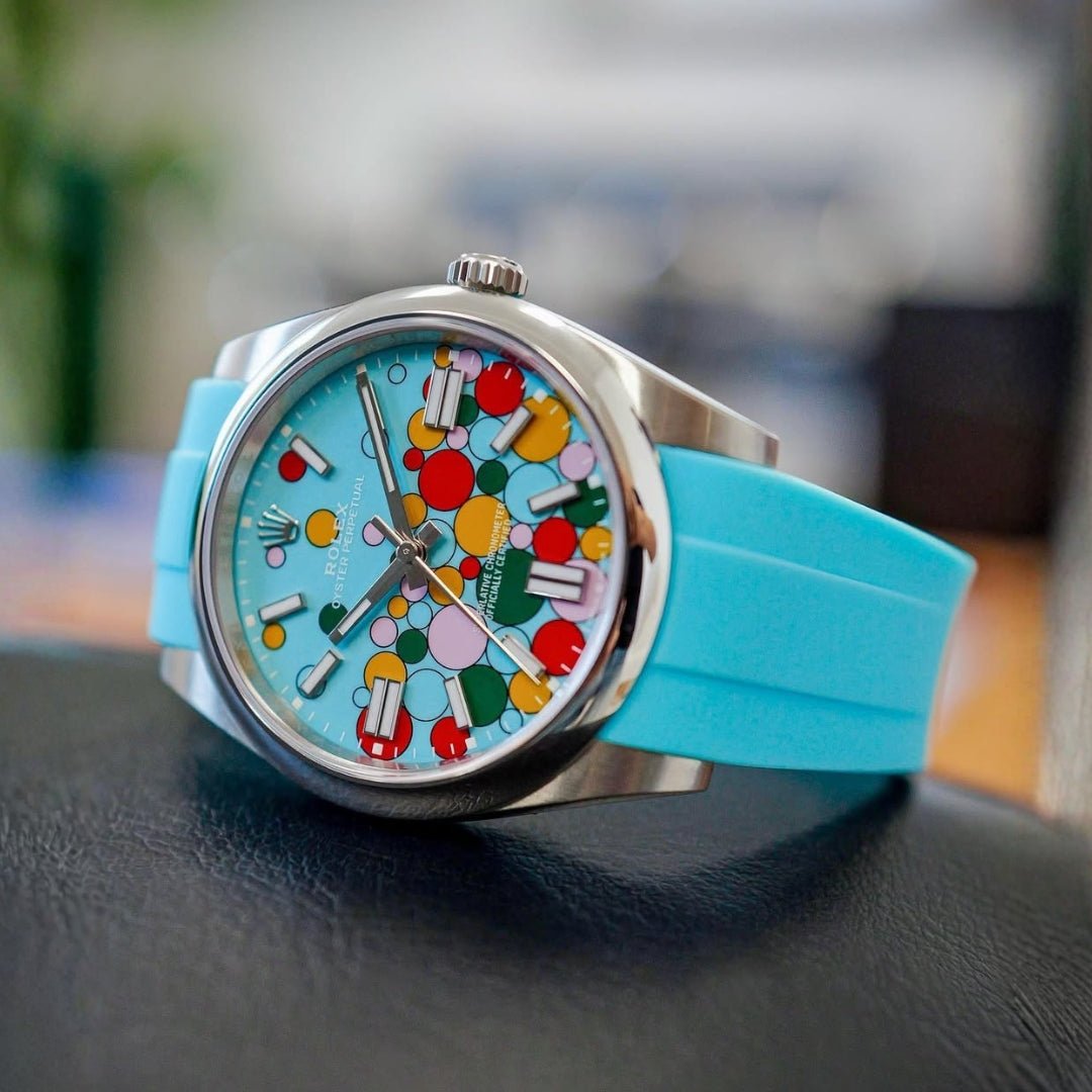 Kautschukarmband für Rolex Oyster Perpetual 36mm – Hell Blau - Helvetus DE