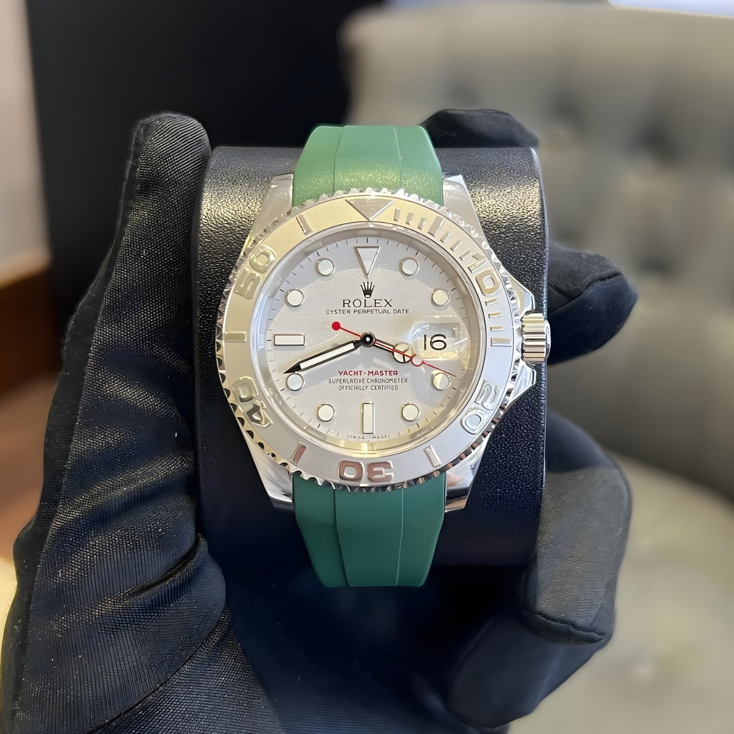 Kautschukarmband für Rolex Yacht - Master 40mm/42mm – Grün - Helvetus DE