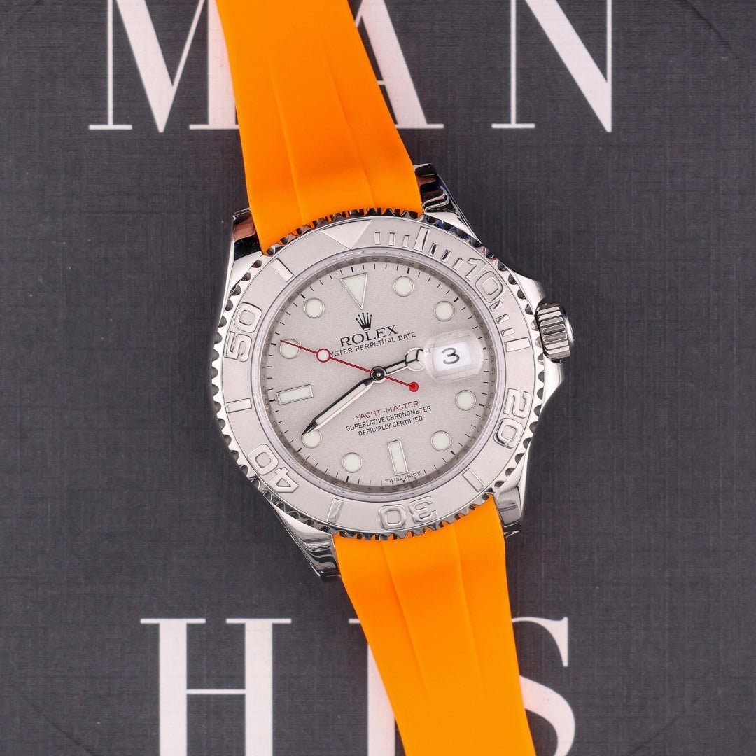 Kautschukarmband für Rolex Yacht - Master 40mm/42mm/37mm – Orange - Helvetus DE