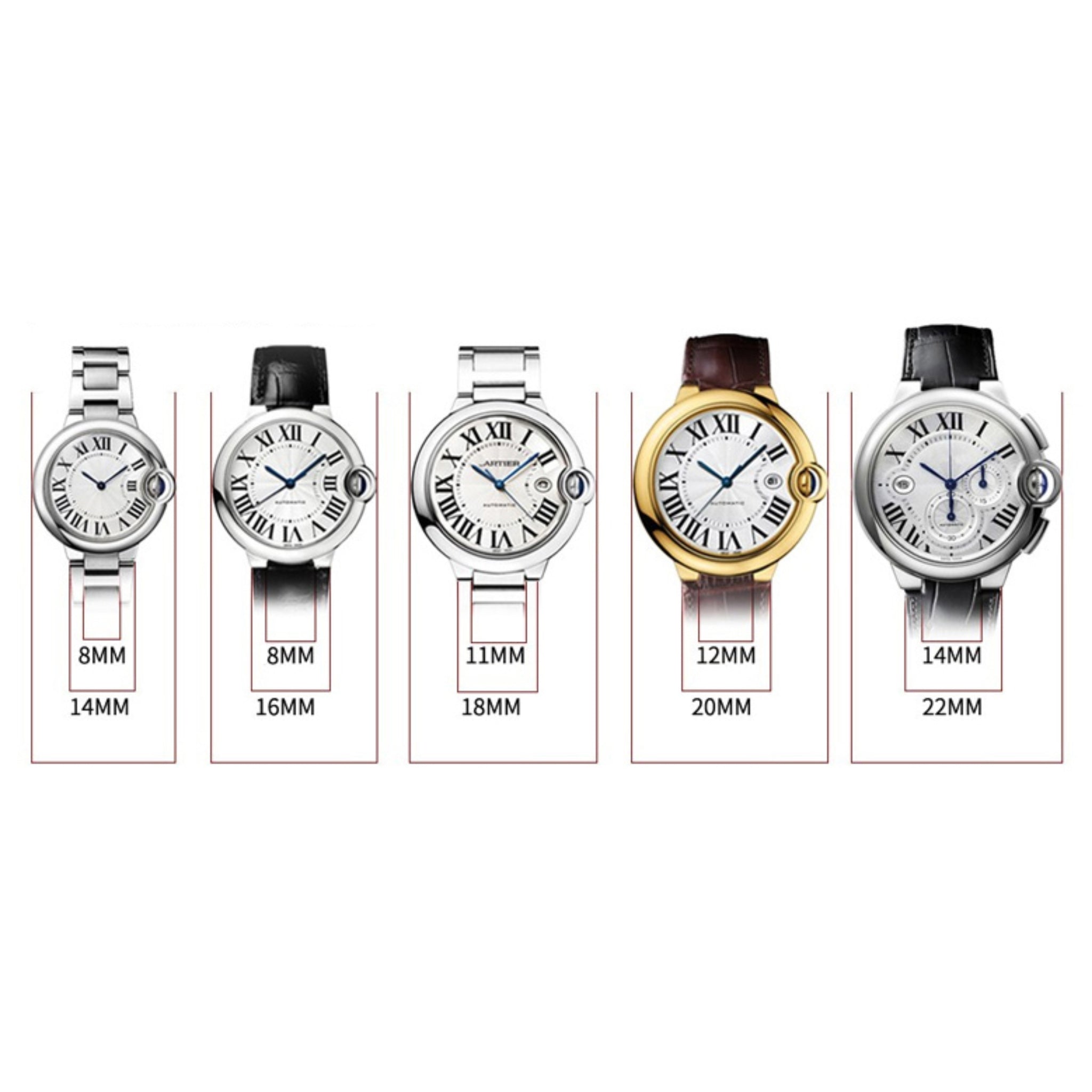 Krokodil Leder Armband für Cartier Ballon Bleu – Braun - Helvetus DE