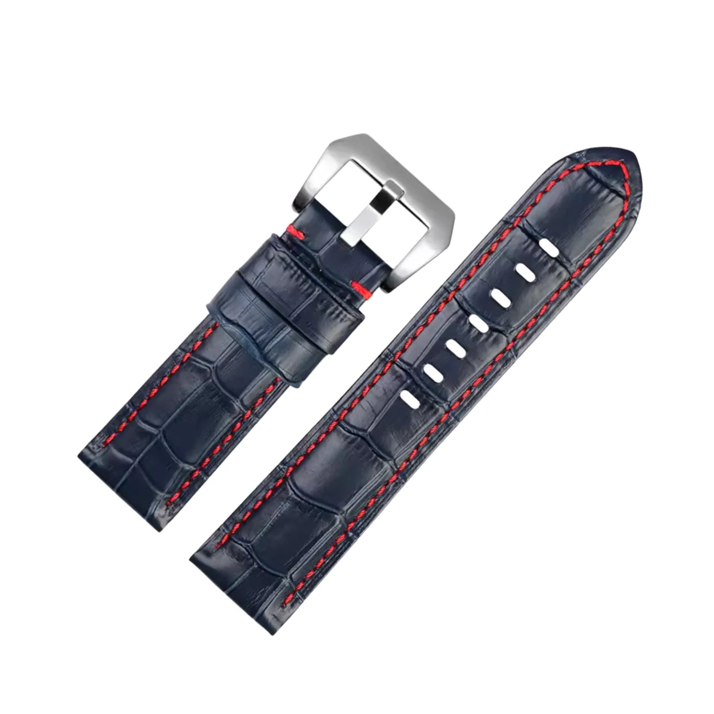 Leder Muster Armband - Für Panerai - Blau/Rot