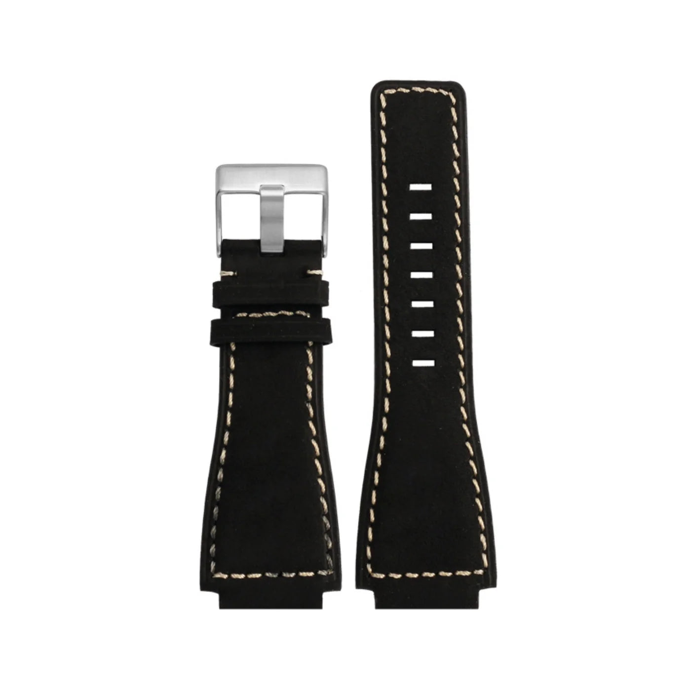 Leder Armband - fur Bell & Ross BR-01 | BR-03 - Schwarz