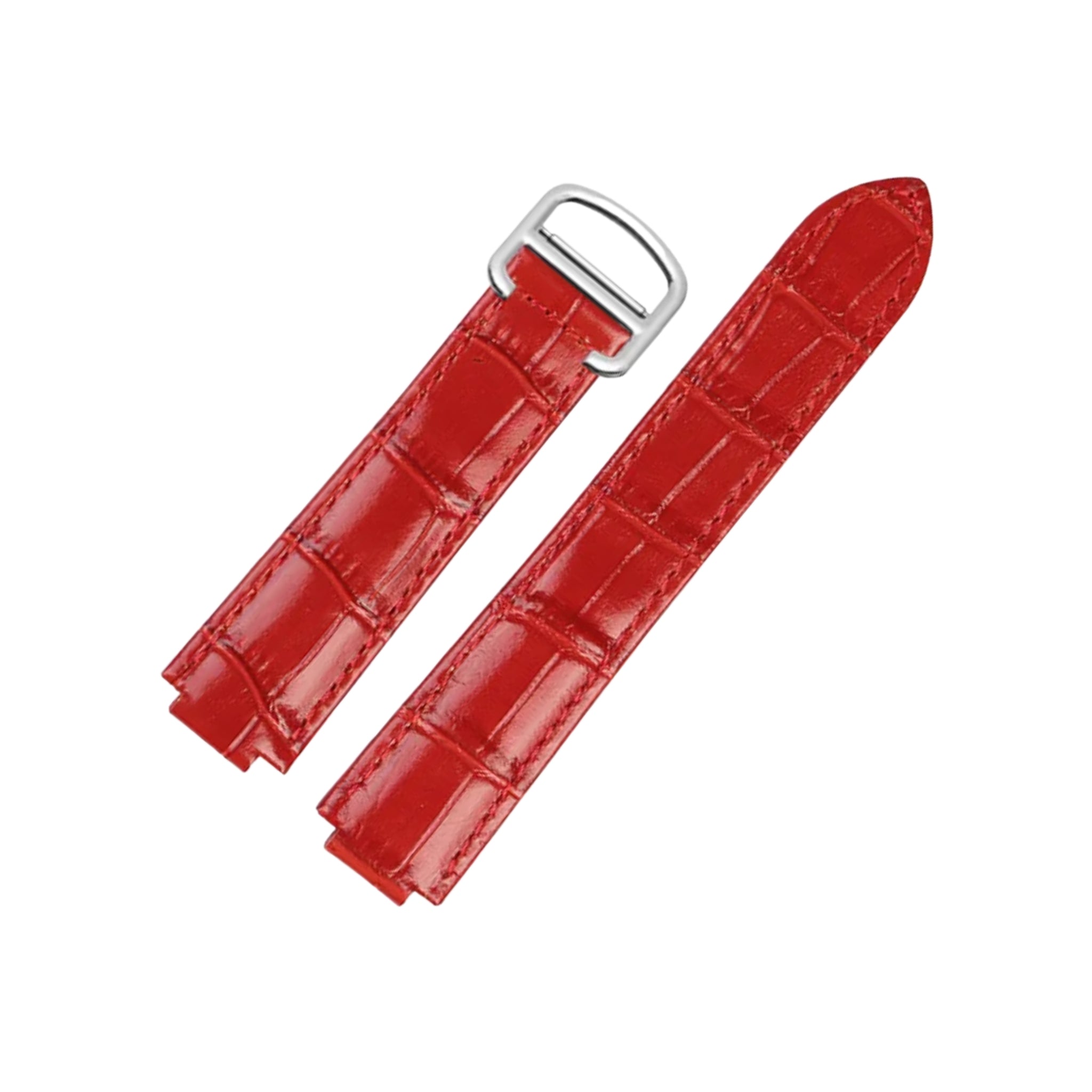 Leather Strap - For Cartier Ballon Bleu - Red - Helvetus