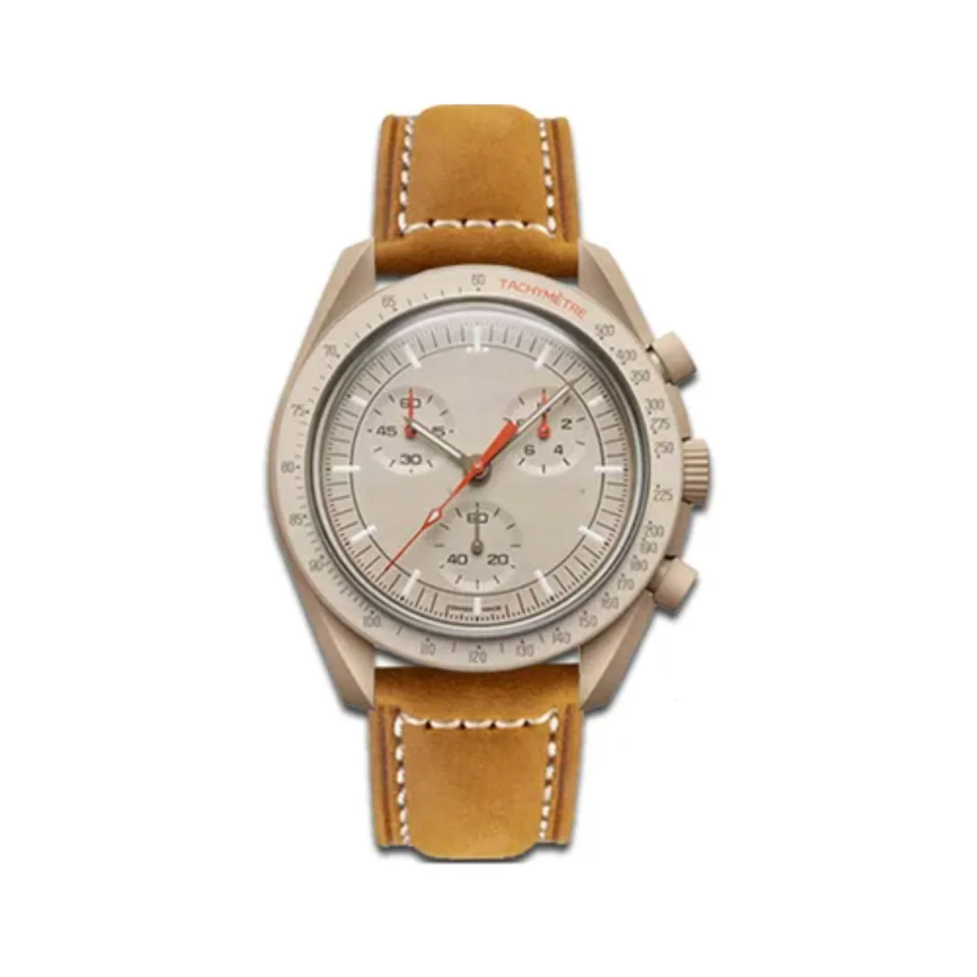 Leder Armband für MoonSwatch - Beige