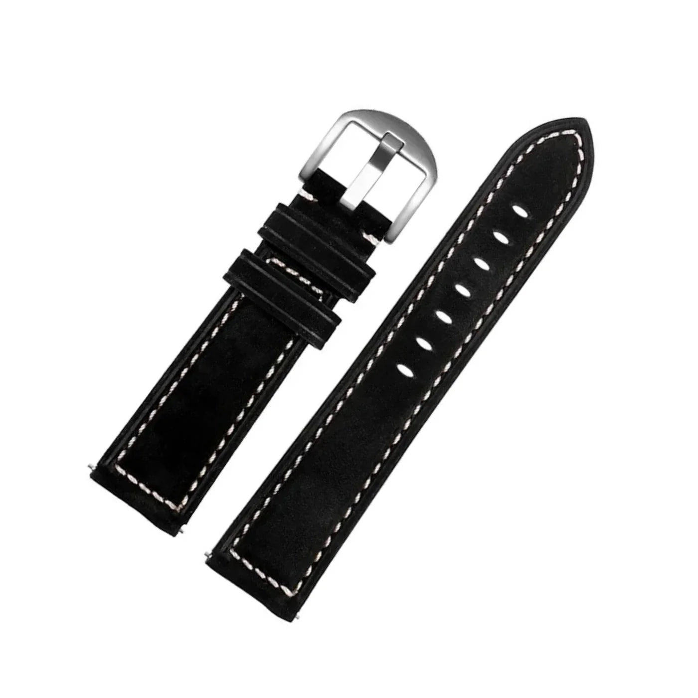 Leder Armband für MoonSwatch - Schwarz