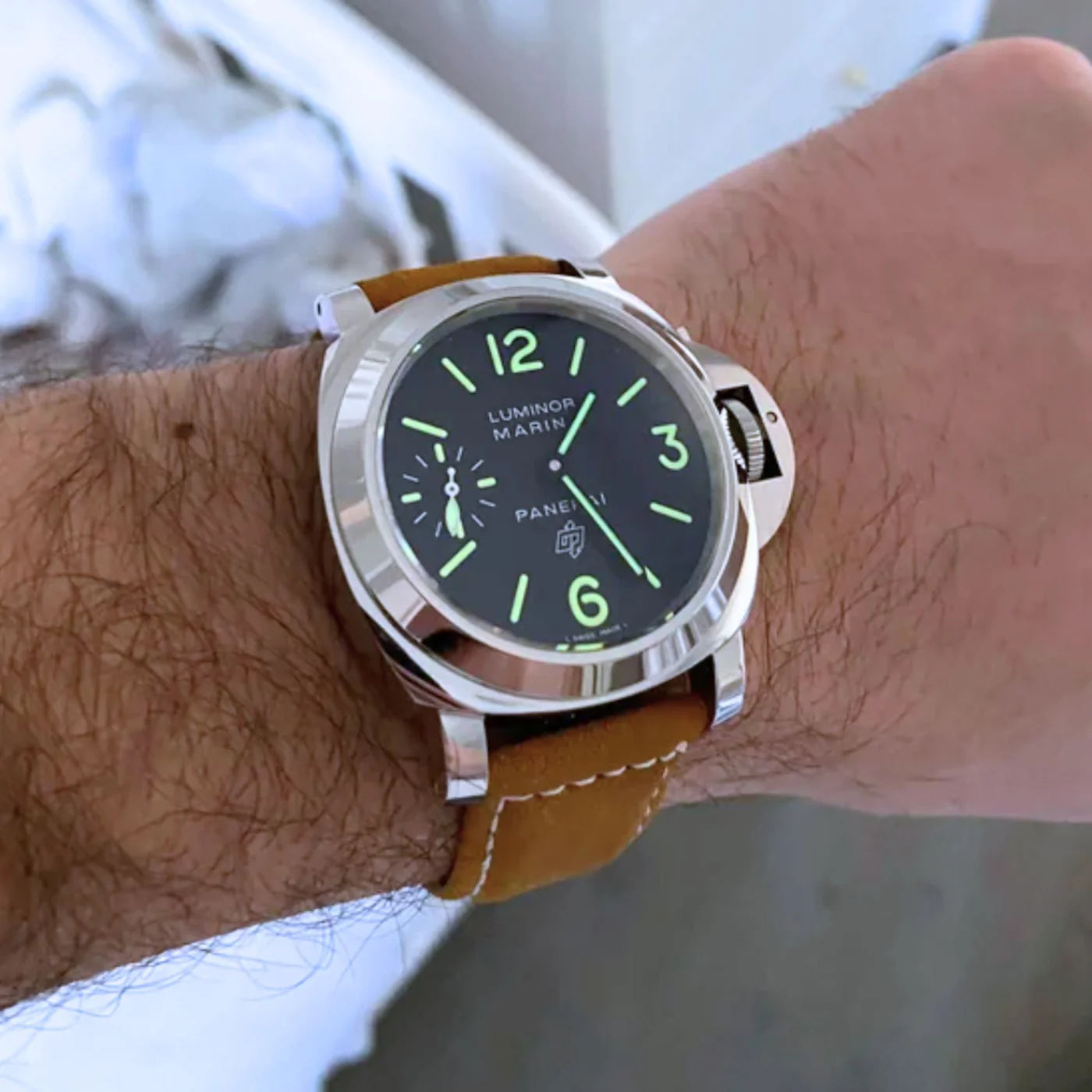 Leder Armband - Für Panerai - Mocha Braun