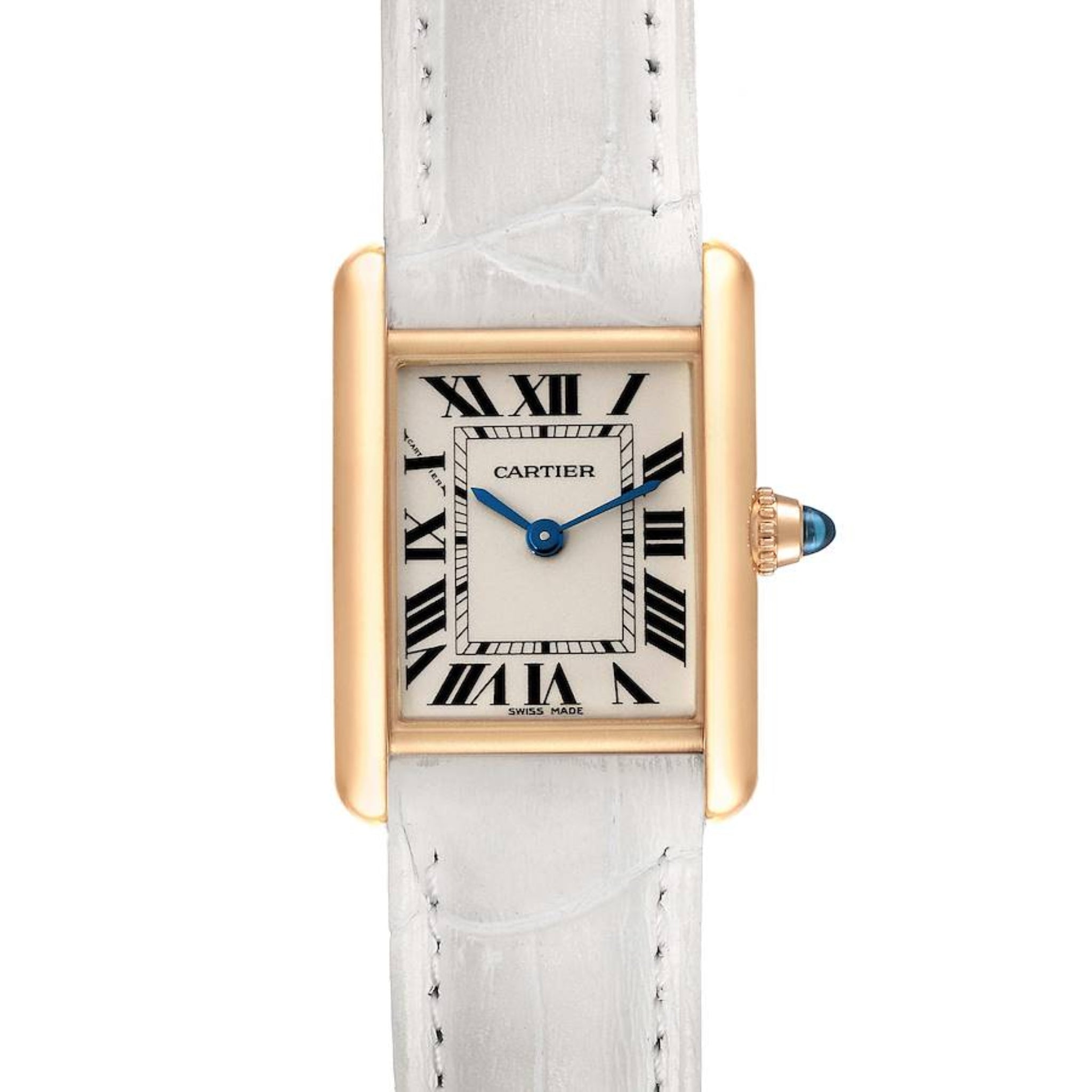 Leder Armband - für Cartier Tank - Weiss - Helvetus DE