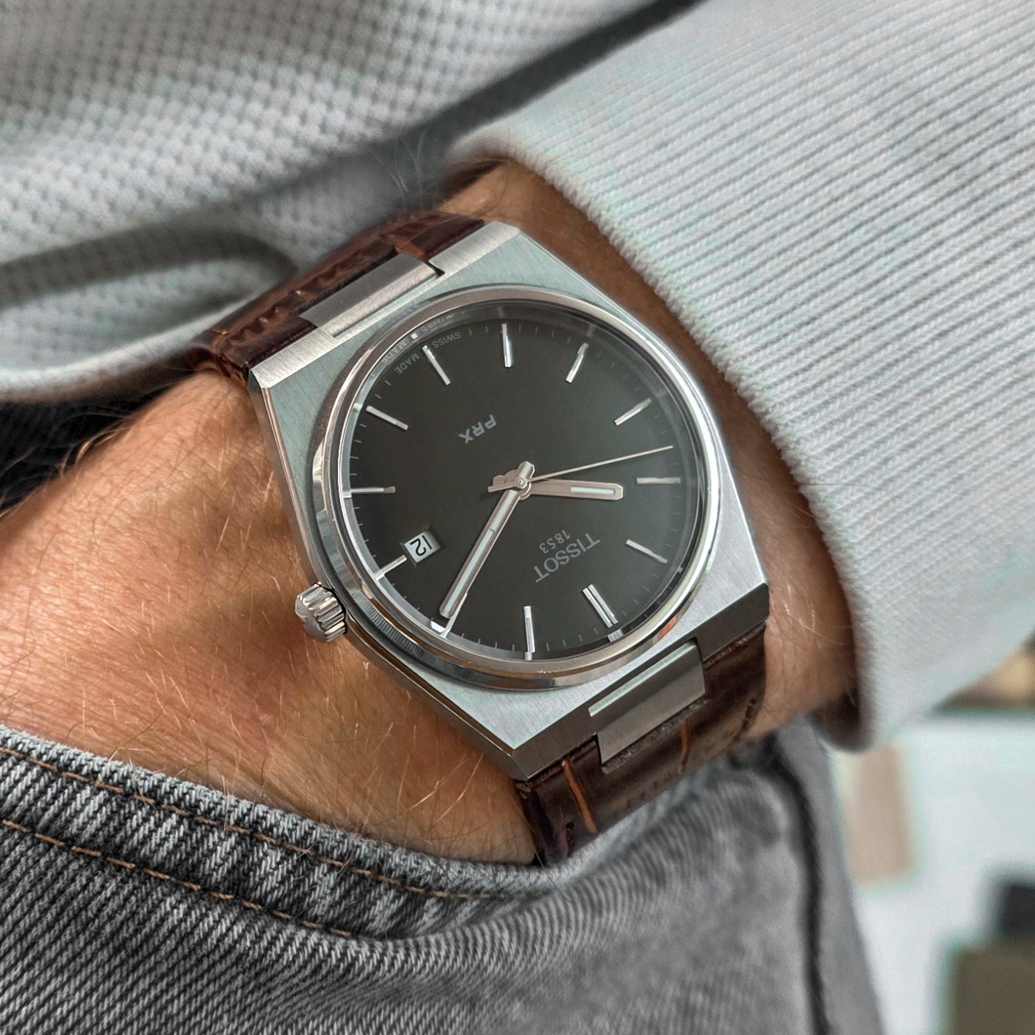 Lederarmband – Für Tissot PRX – Braun - Helvetus DE