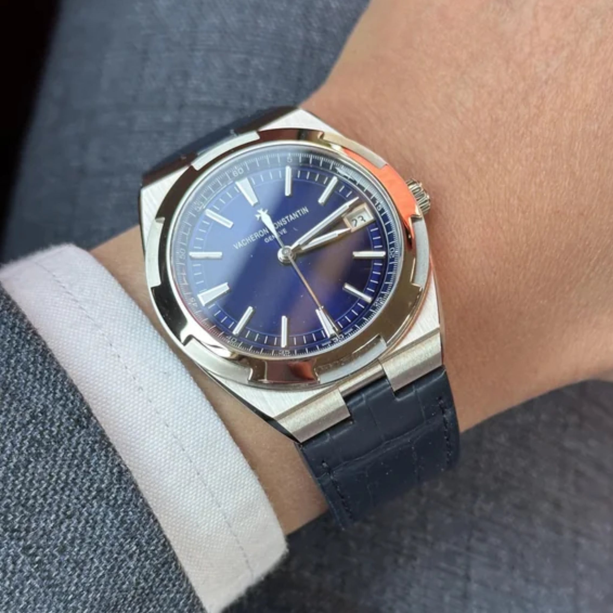 Lederarmband – für Vacheron Constantin Overseas – Blau - Helvetus DE