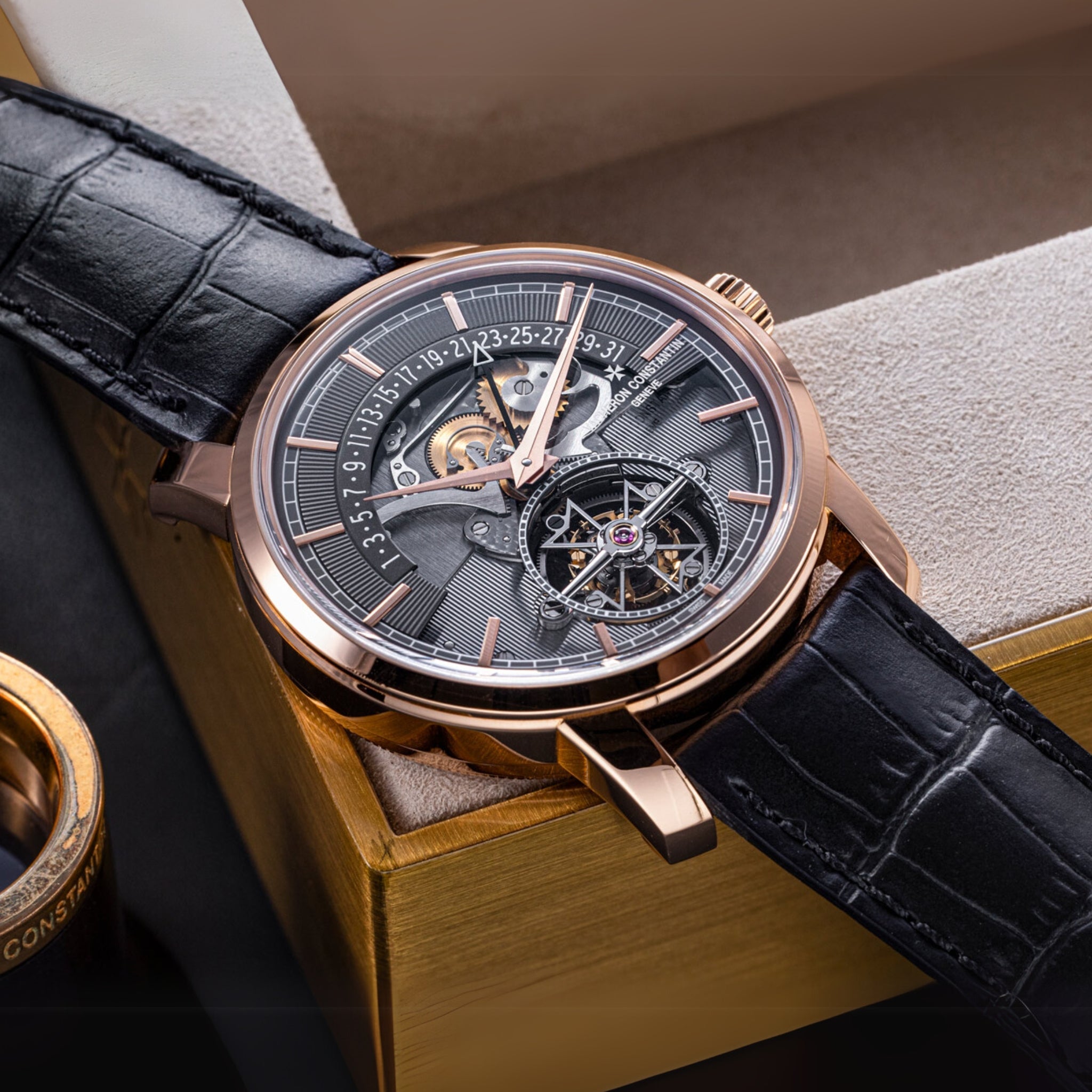 Lederarmband – für Vacheron Constantin Patrimony & Traditionnelle und andere Modelle – Schwarz - Helvetus DE