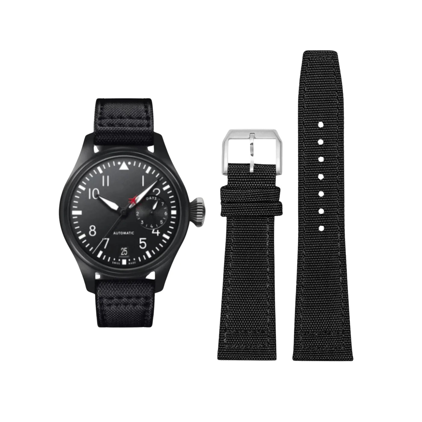 Nylon Armband für IWC Pilot – Schwarz