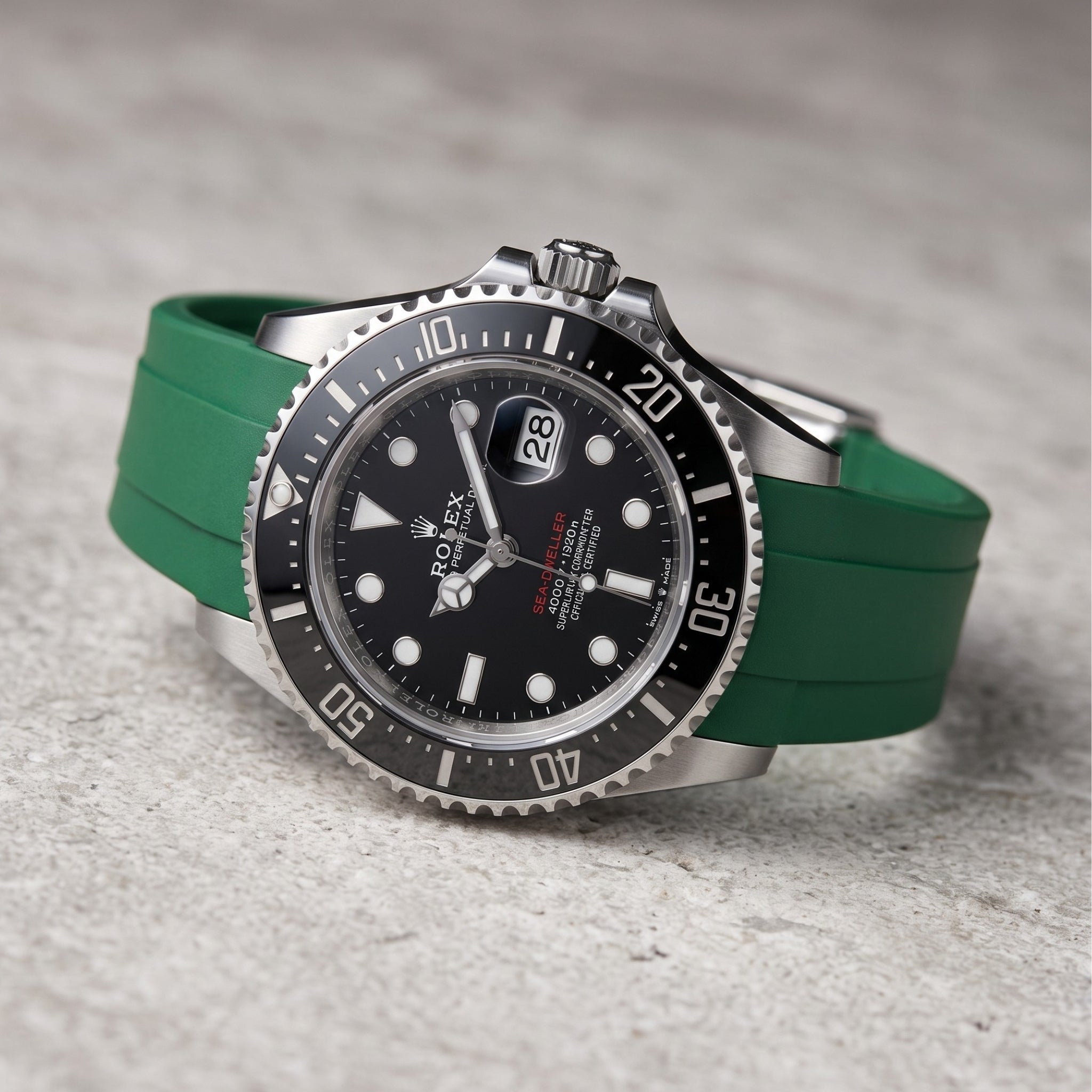 Kautschukarmband für Rolex Sea-Dweller – Grün