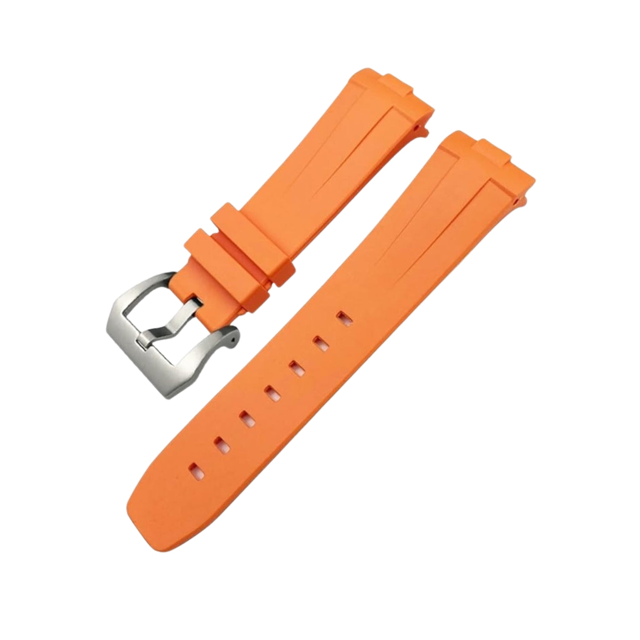 Rubber Curved Strap - For Panerai Luminor 44mm - Orange - Helvetus