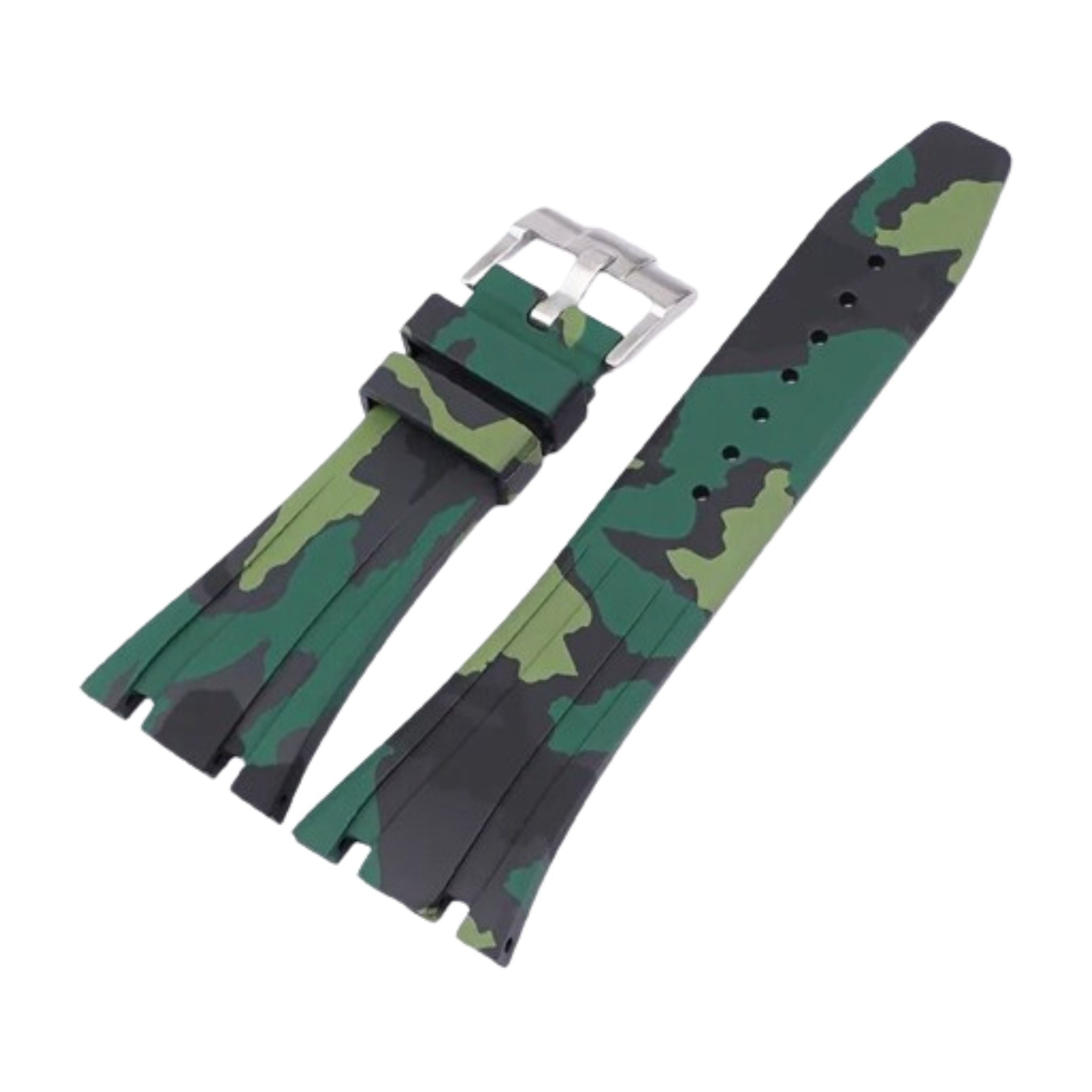 Rubber Strap - For all AP Royal Oak 41mm - Military Green Camo - Helvetus