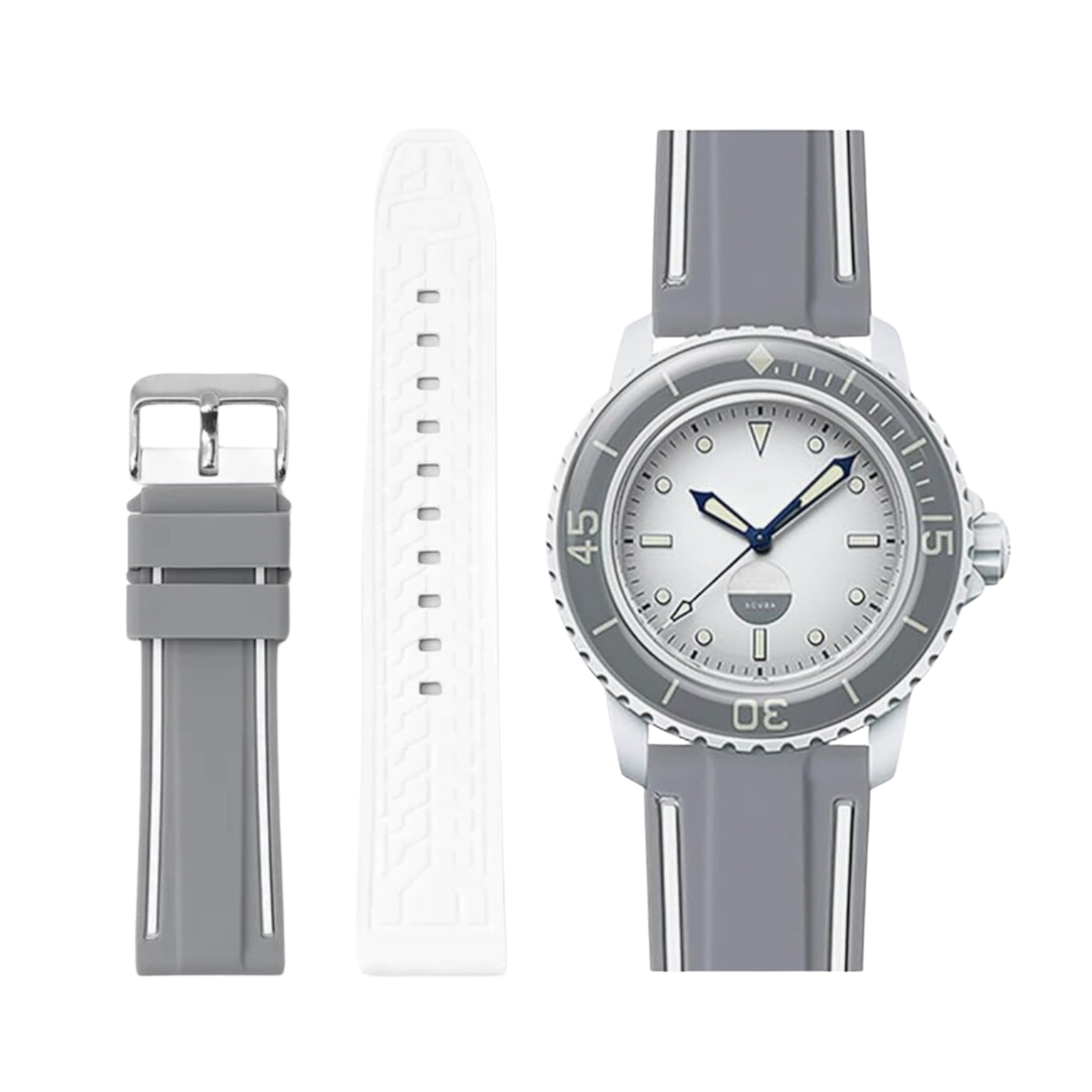 Rubber Strap - For Blancpain X Swatch - Antarctic Ocean - Helvetus