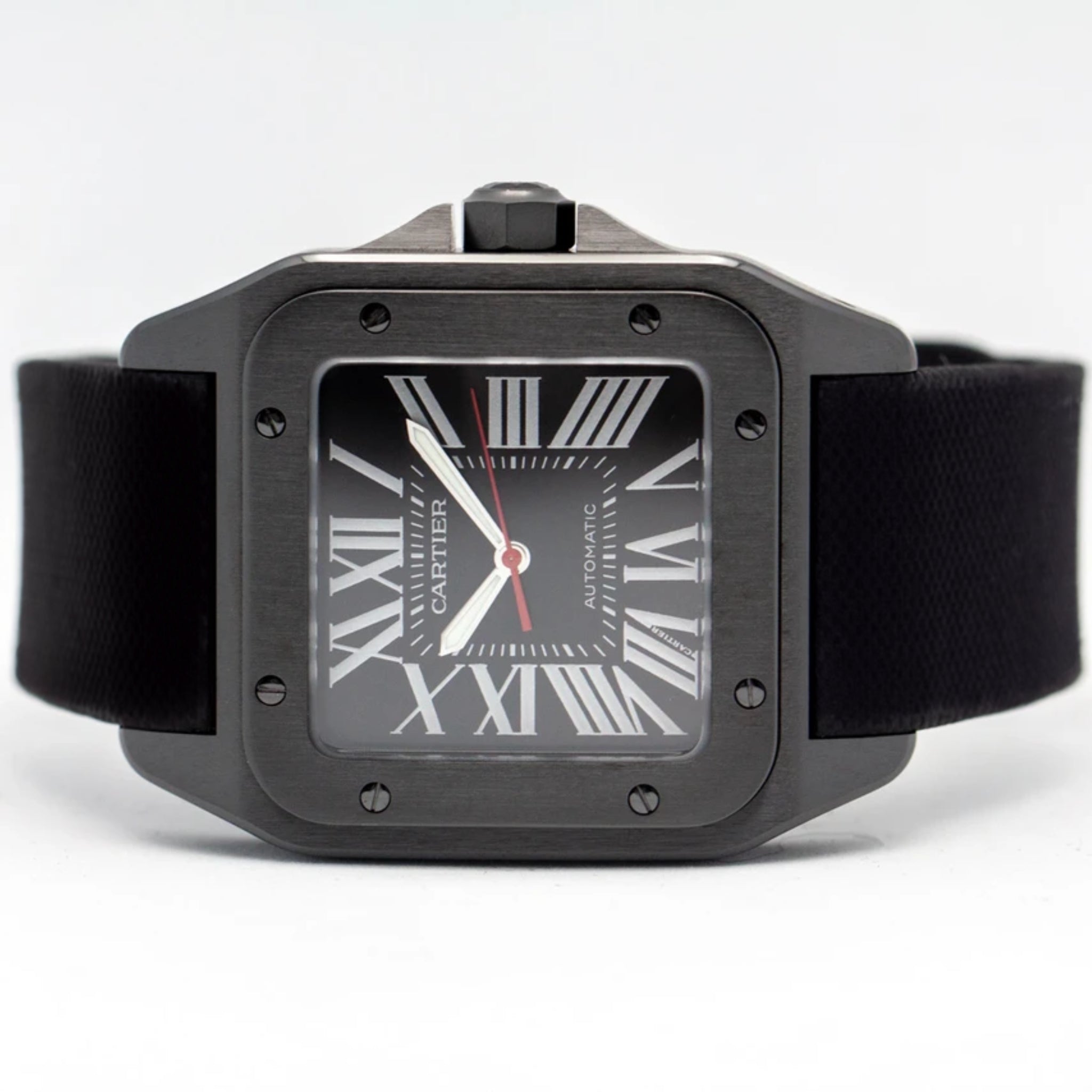 Rubber Strap - For Cartier Santos 100 - Black - Helvetus