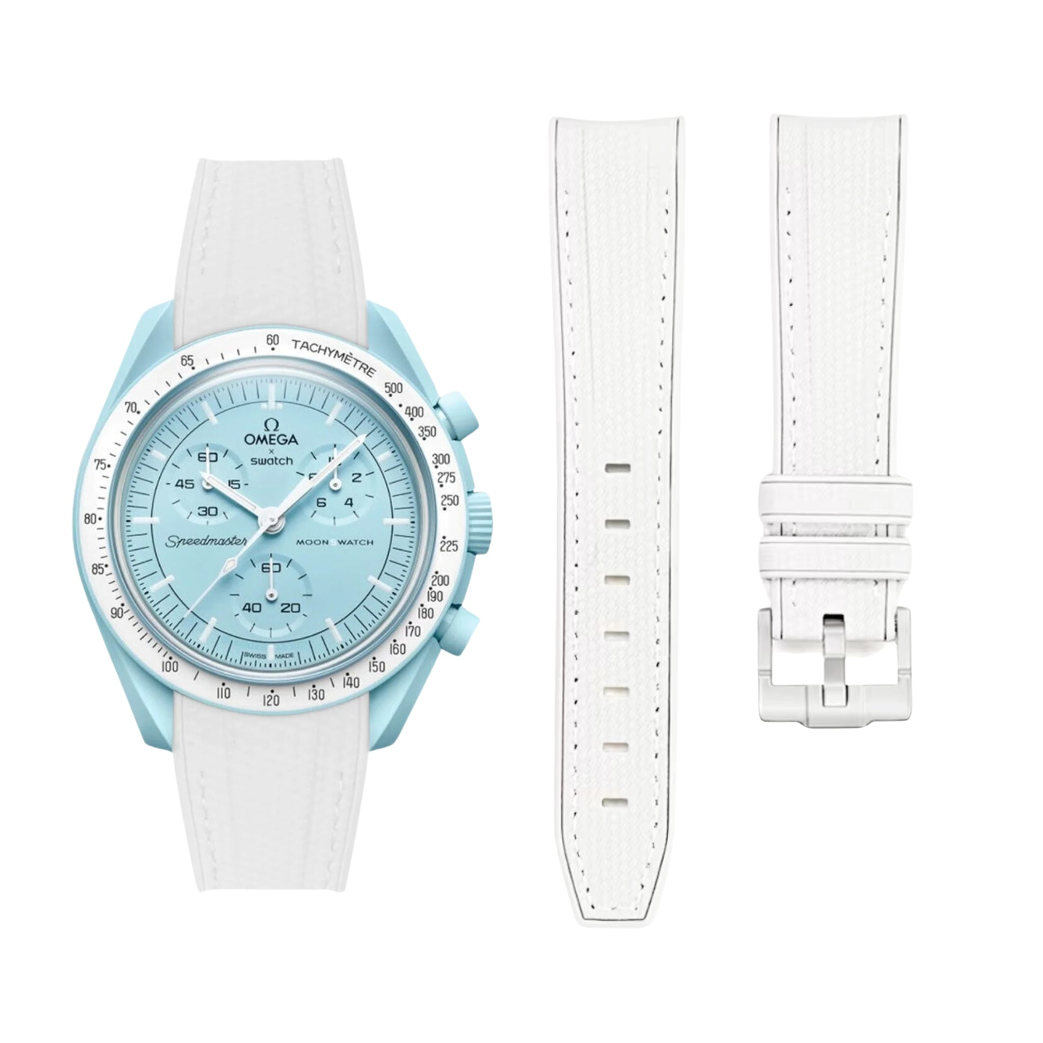 Rubber Strap - For Mission to Uranus | Omega X Swatch | MoonSwatch - White w/White - Helvetus