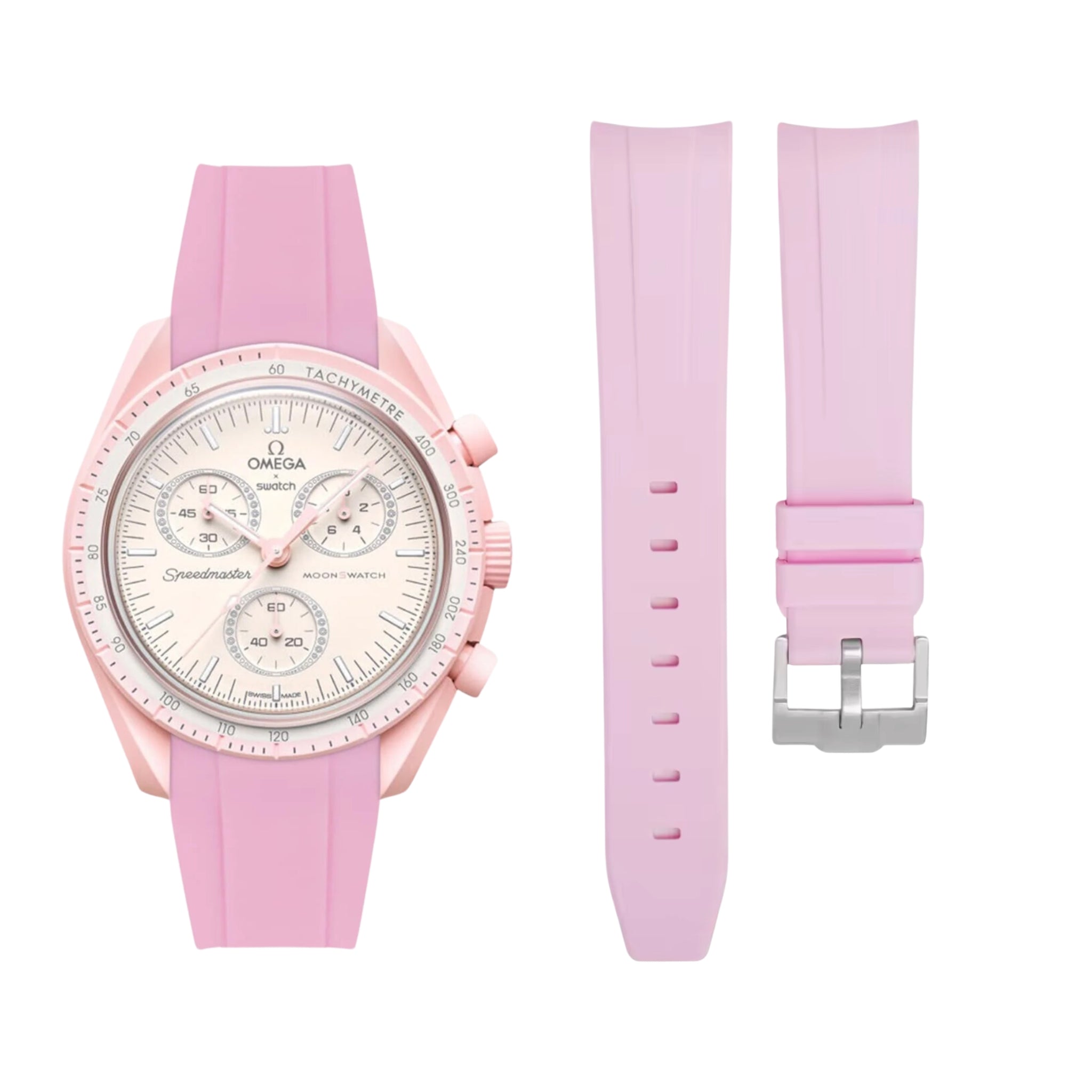 Rubber Strap - For Mission to Venus | Omega X Swatch | MoonSwatch - Pink - Helvetus