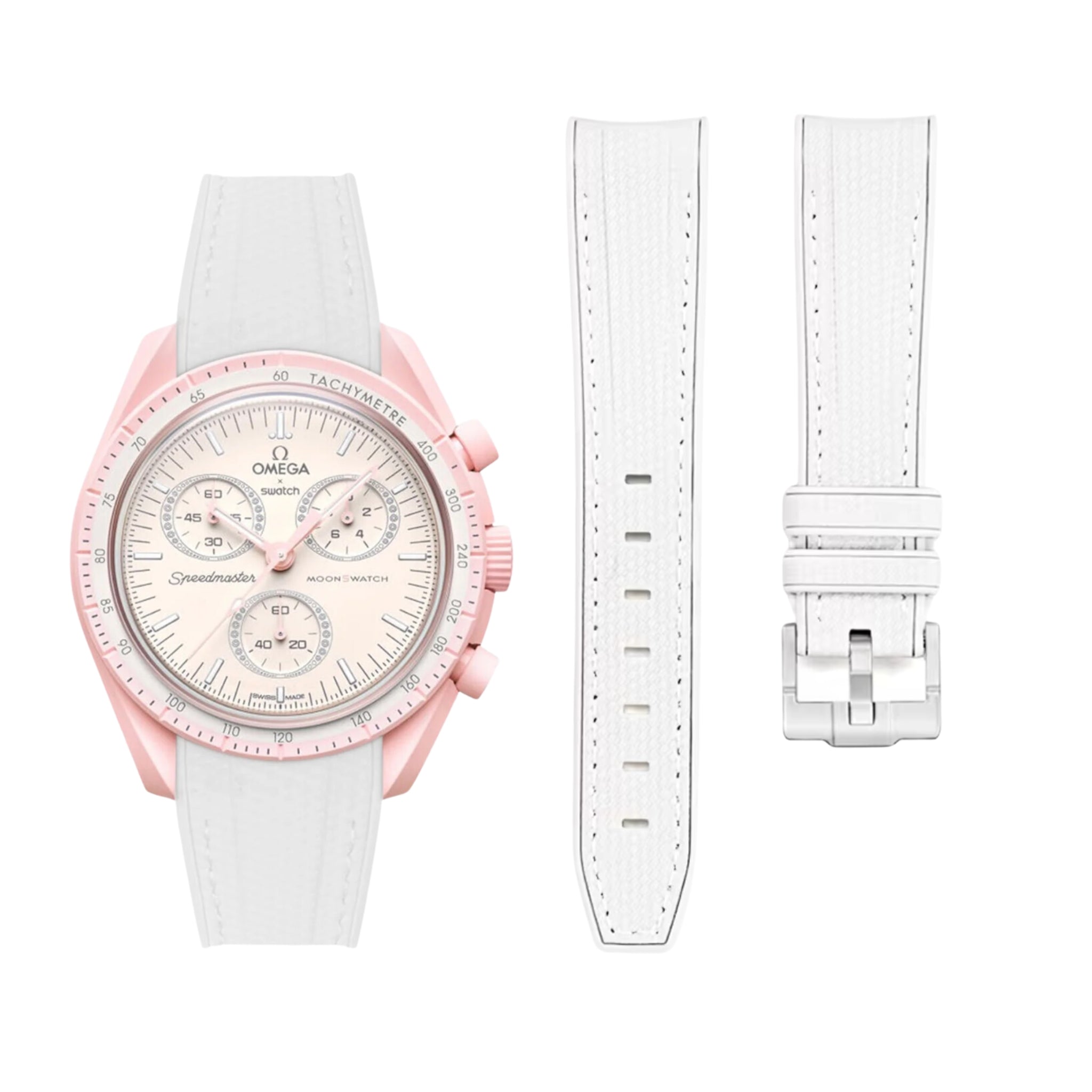 Rubber Strap - For Mission to Venus | Omega X Swatch | MoonSwatch - White w/White - Helvetus