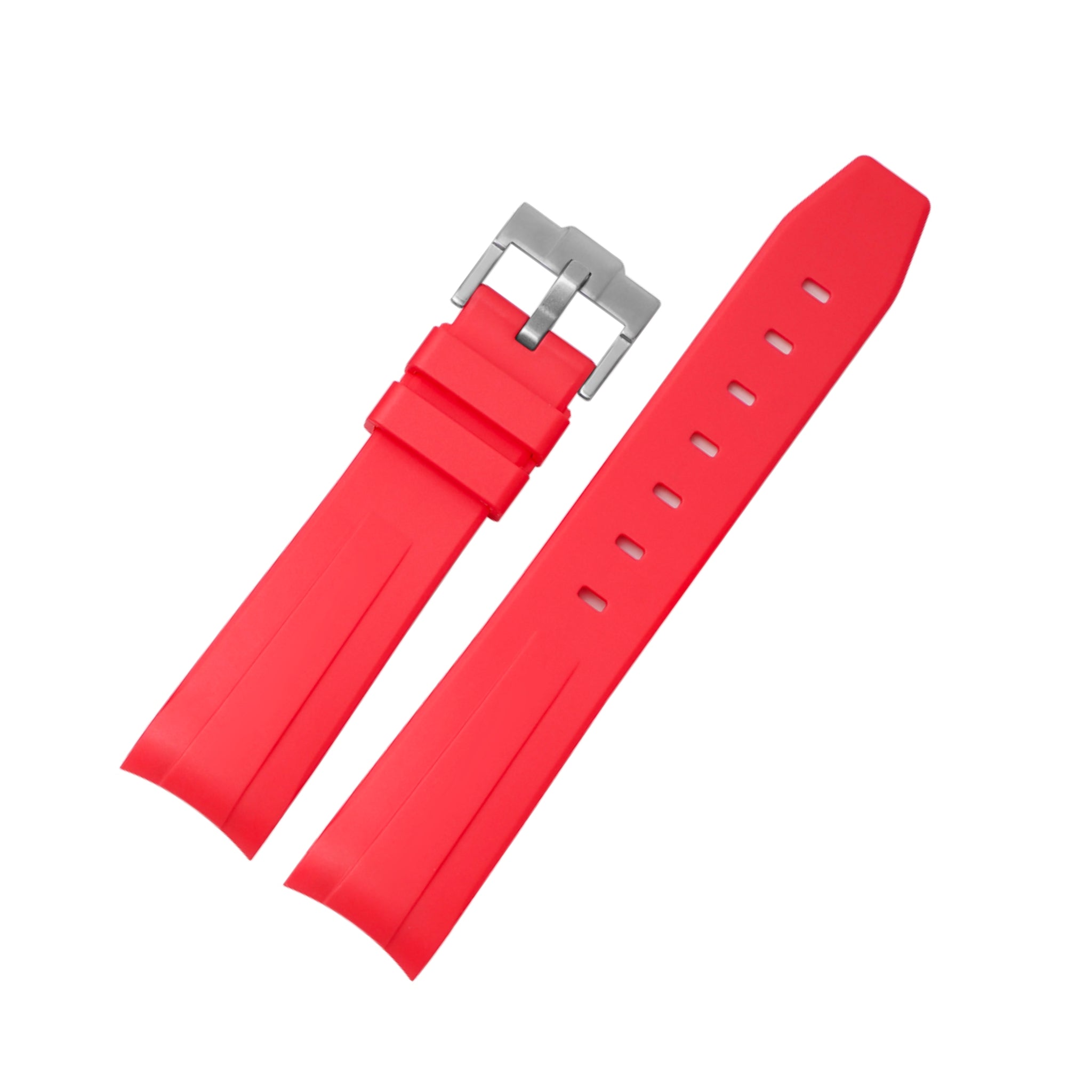 Rubber Strap - For Omega Seamaster 300 - Red - Helvetus