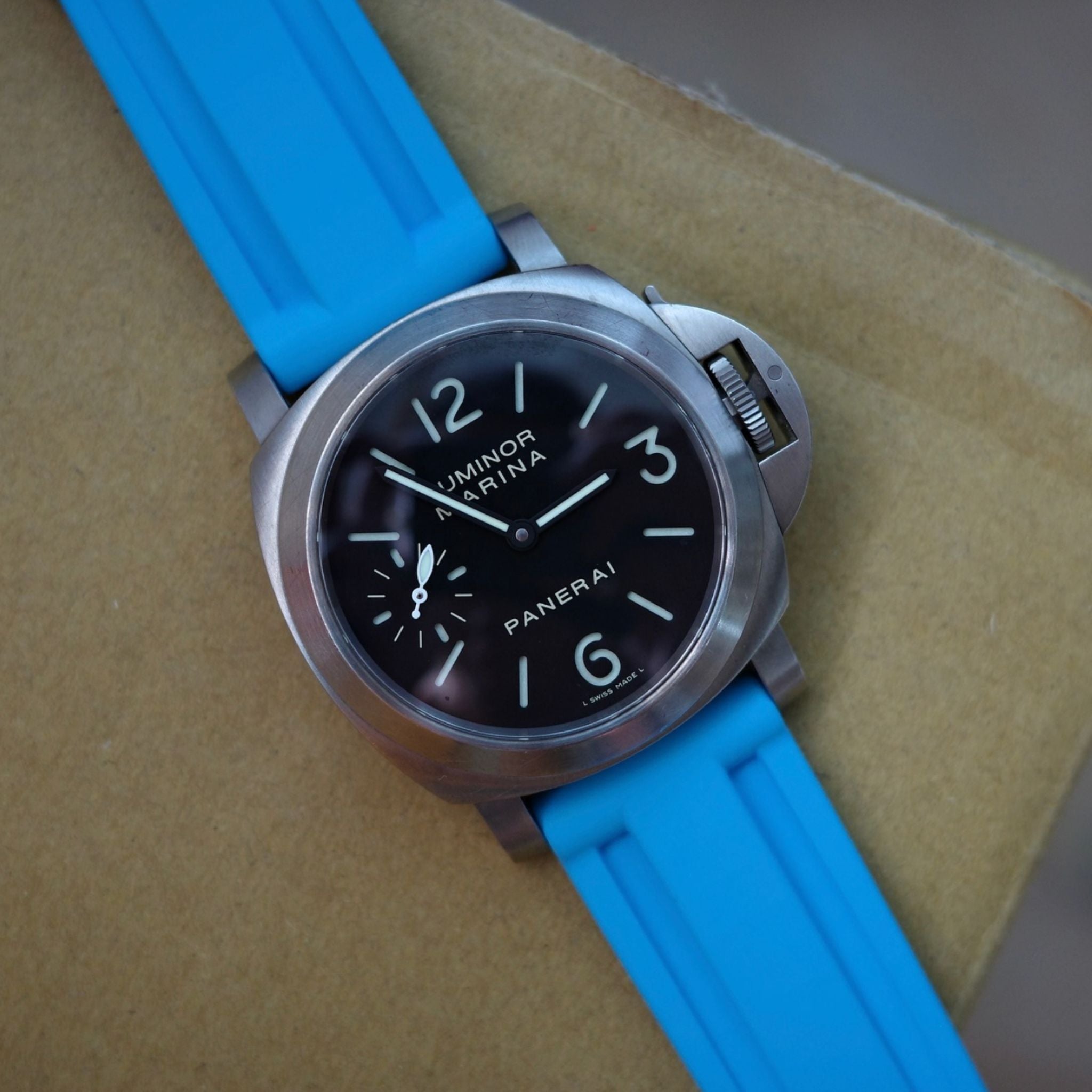 Rubber Strap - For Panerai - Light Blue - Helvetus