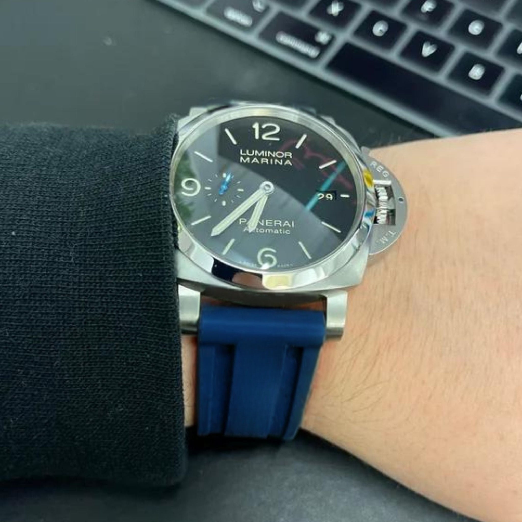 Rubber Strap - For Panerai - Navy Blue - Helvetus