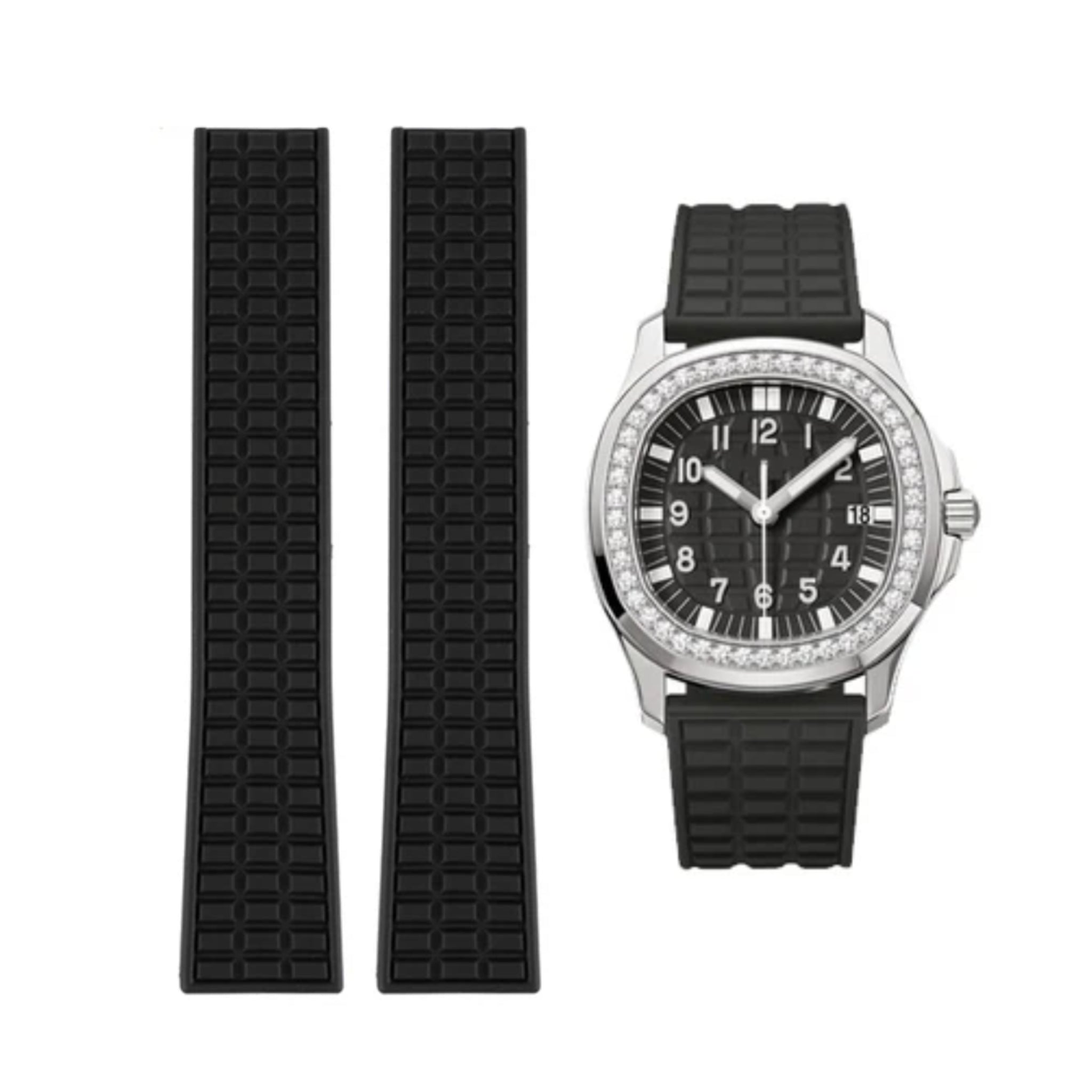 Rubber Strap - For Patek Philippe Aquanaut 5067A - 001 - Black - Helvetus