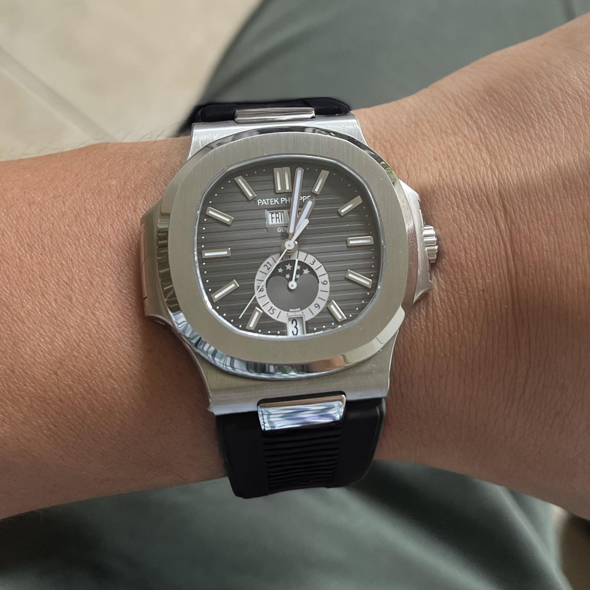 Rubber Strap - For Patek Philippe Nautilus - Black - Helvetus