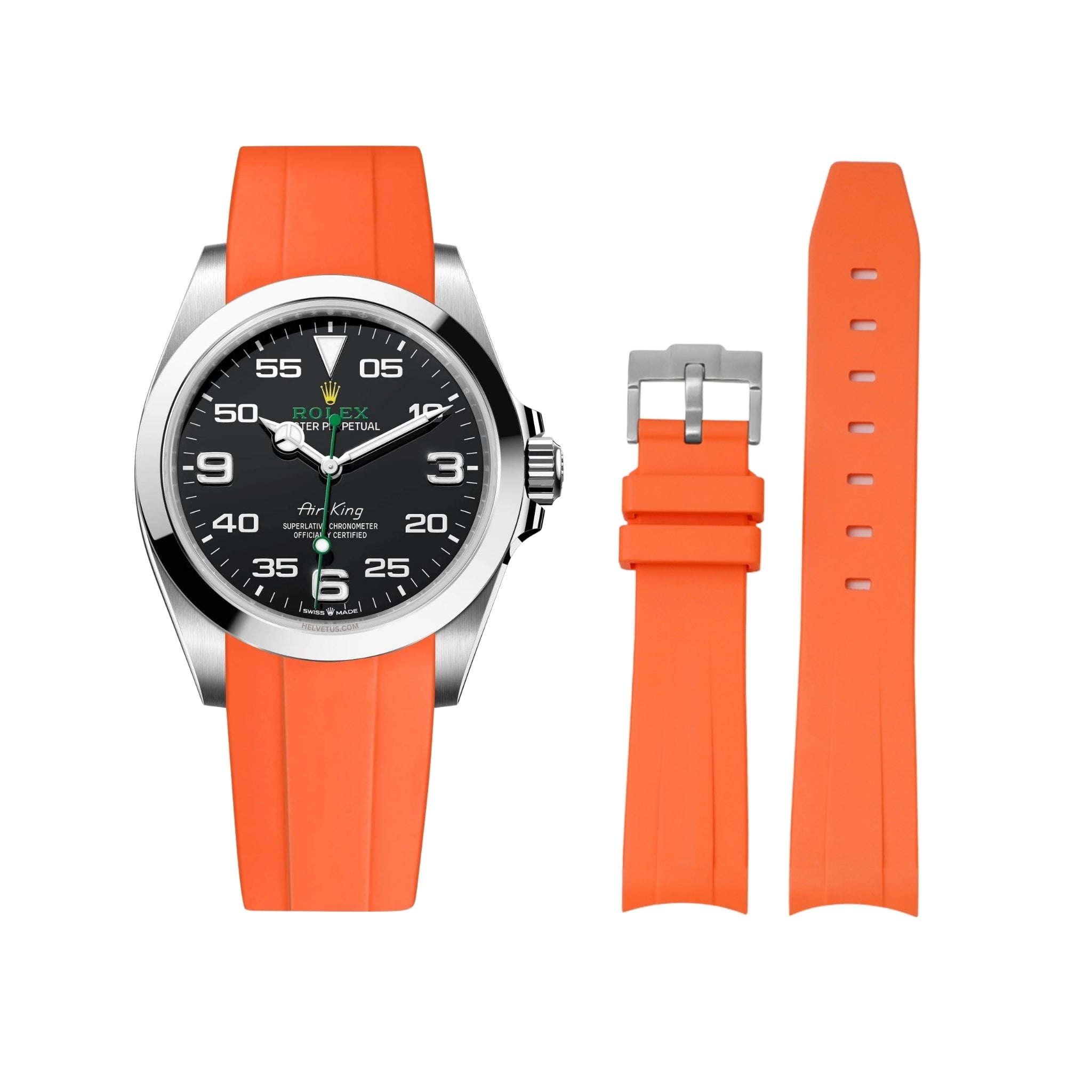 Rubber Strap - For Rolex Air - King - Orange - Helvetus