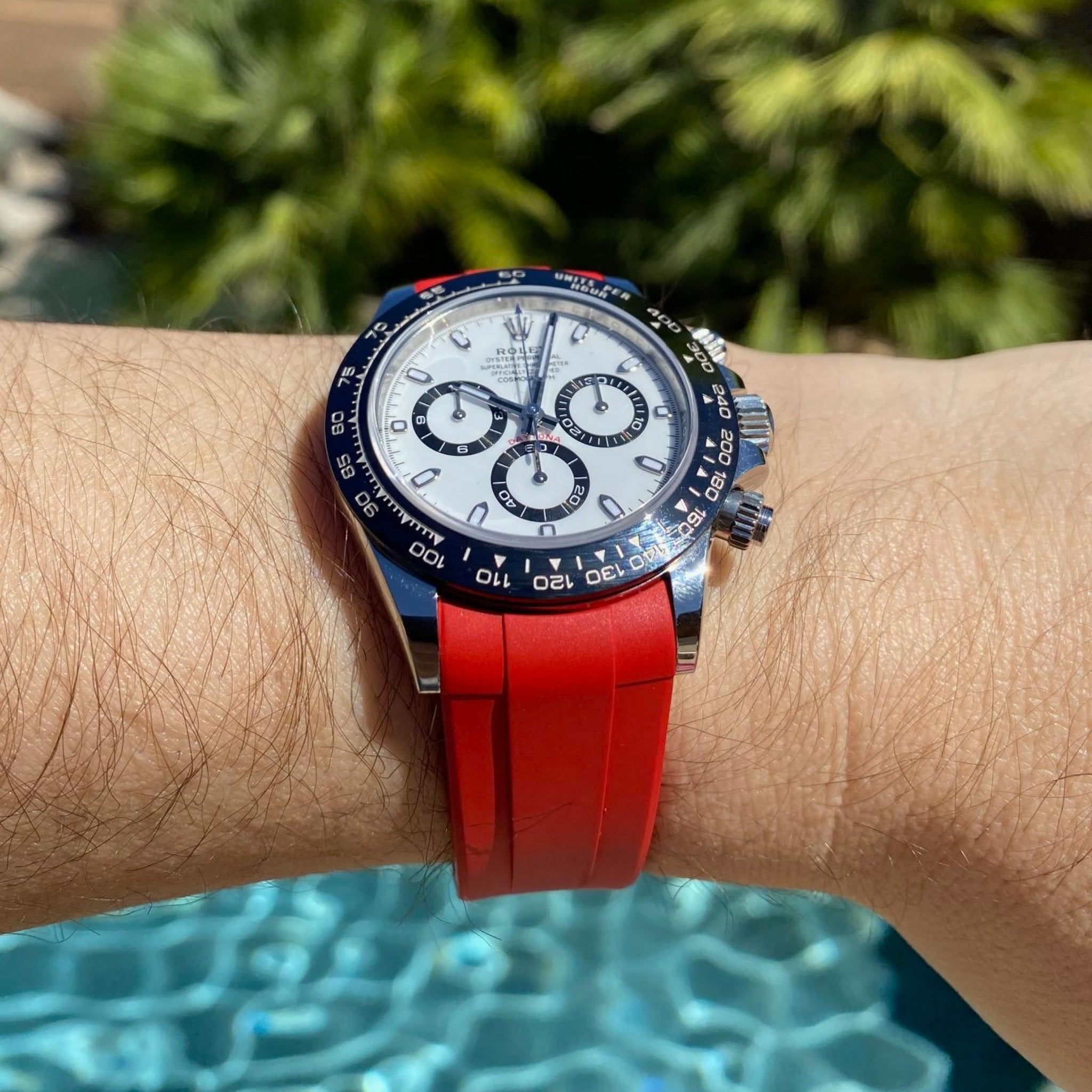 Rubber Strap - For Rolex Daytona - Red - Helvetus