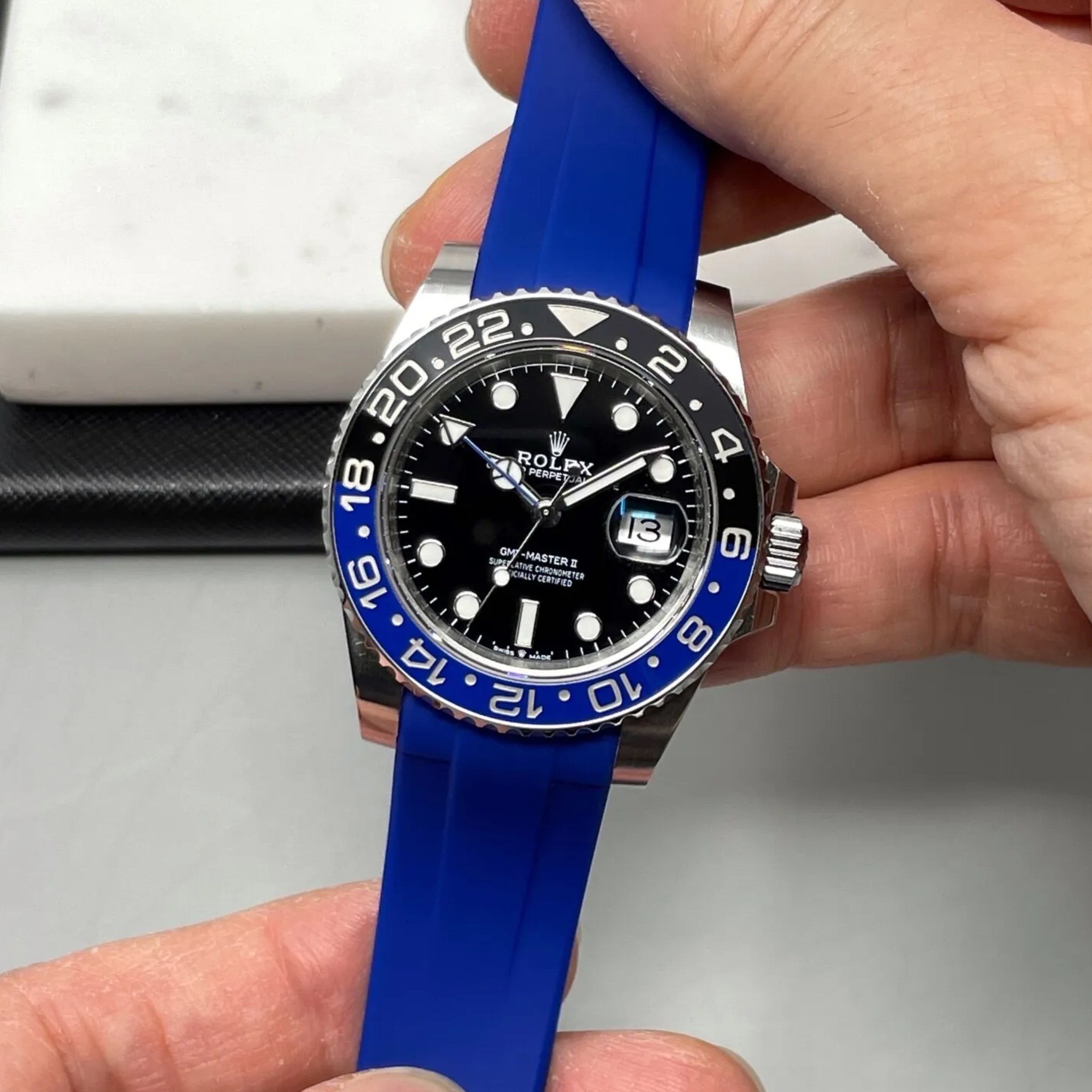 Rubber Strap - For Rolex GMT - Master II - Blue - Helvetus