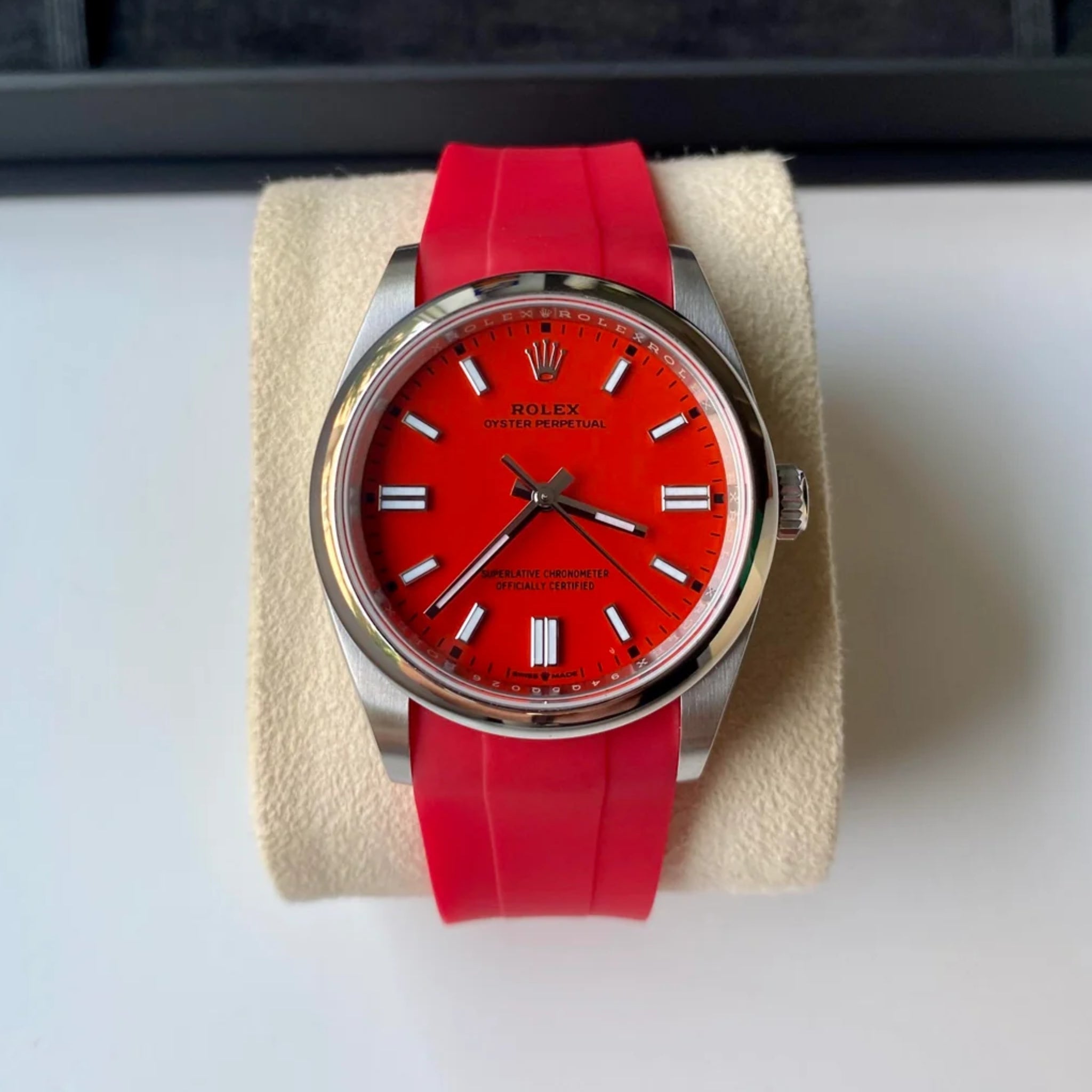 Rubber Strap - For Rolex Oyster Perpetual 36mm - Red - Helvetus